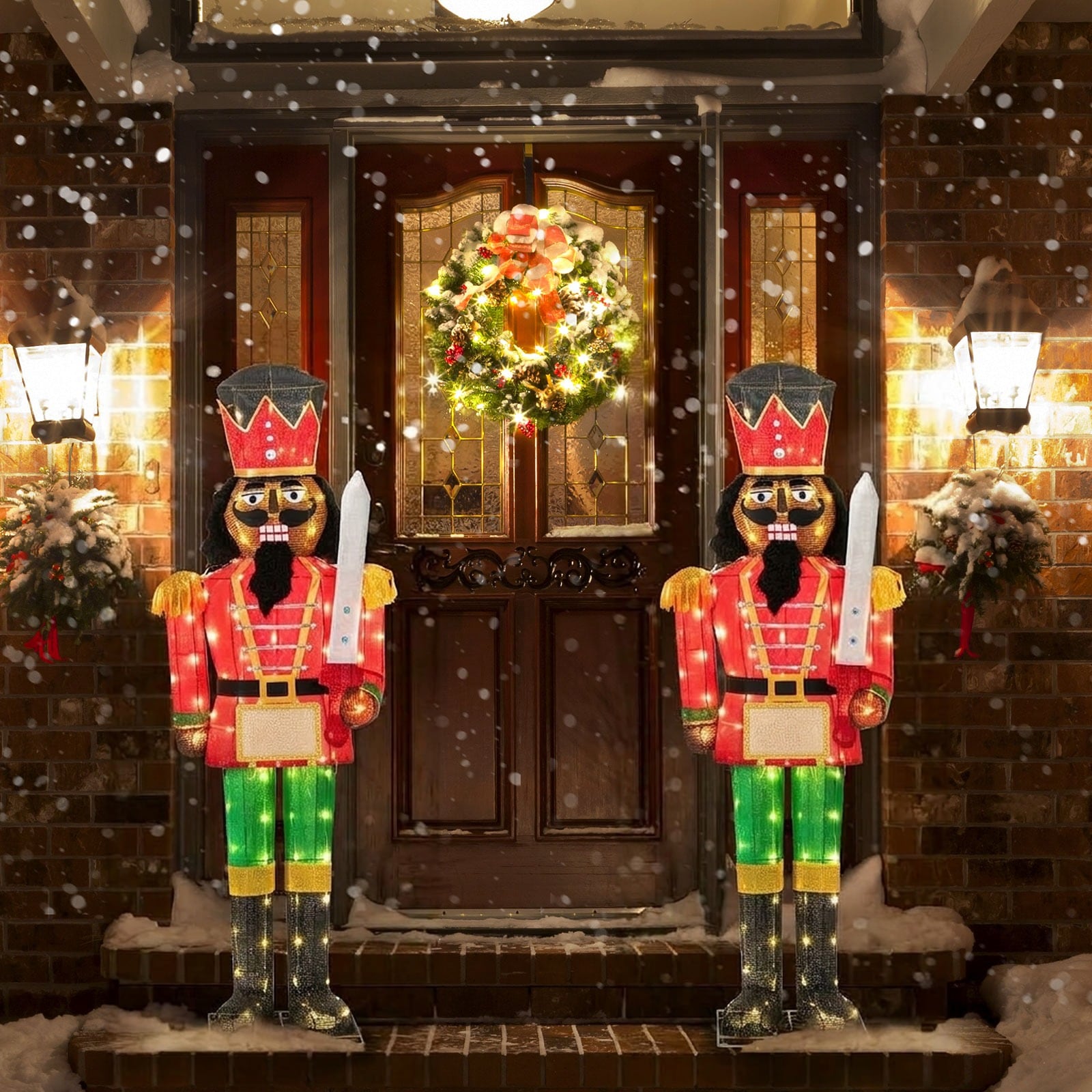 SUGIFT 2-Pack Nutcracker Soldier 5-ft Freestanding Illuminated ...