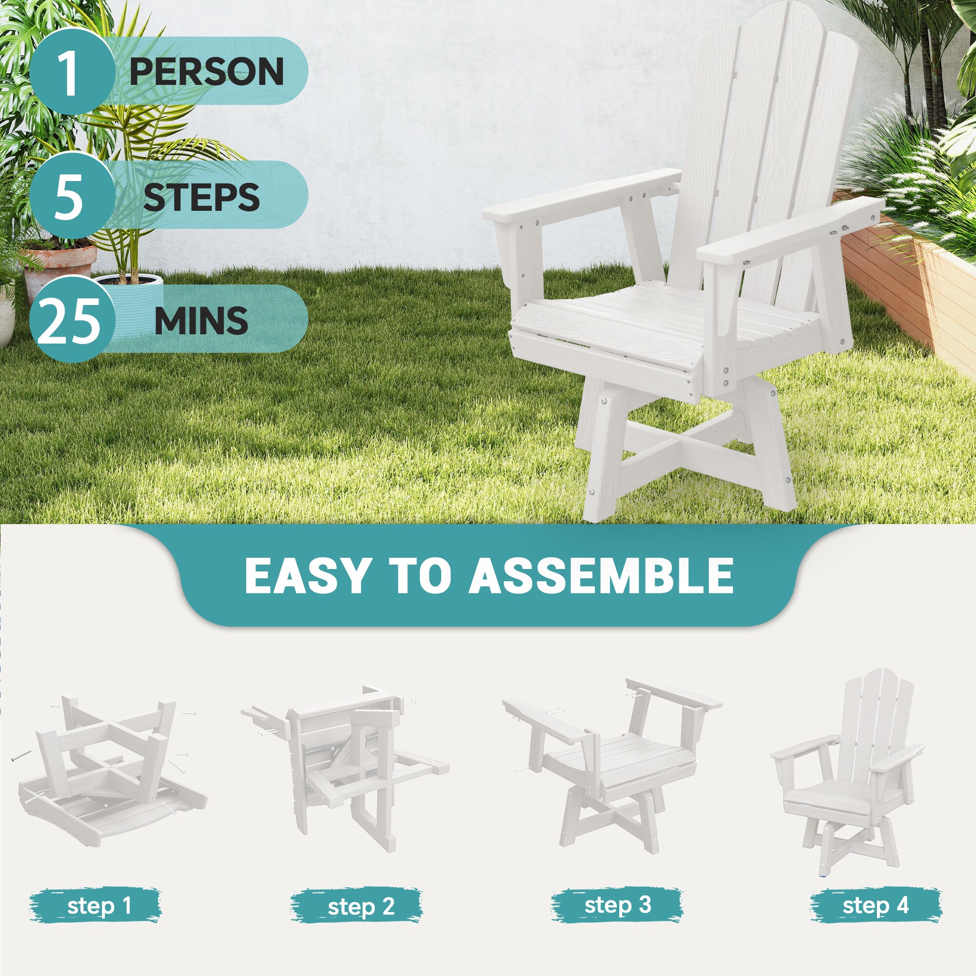 VOUA PE-SDC-WH Patio-Chairs - View #5