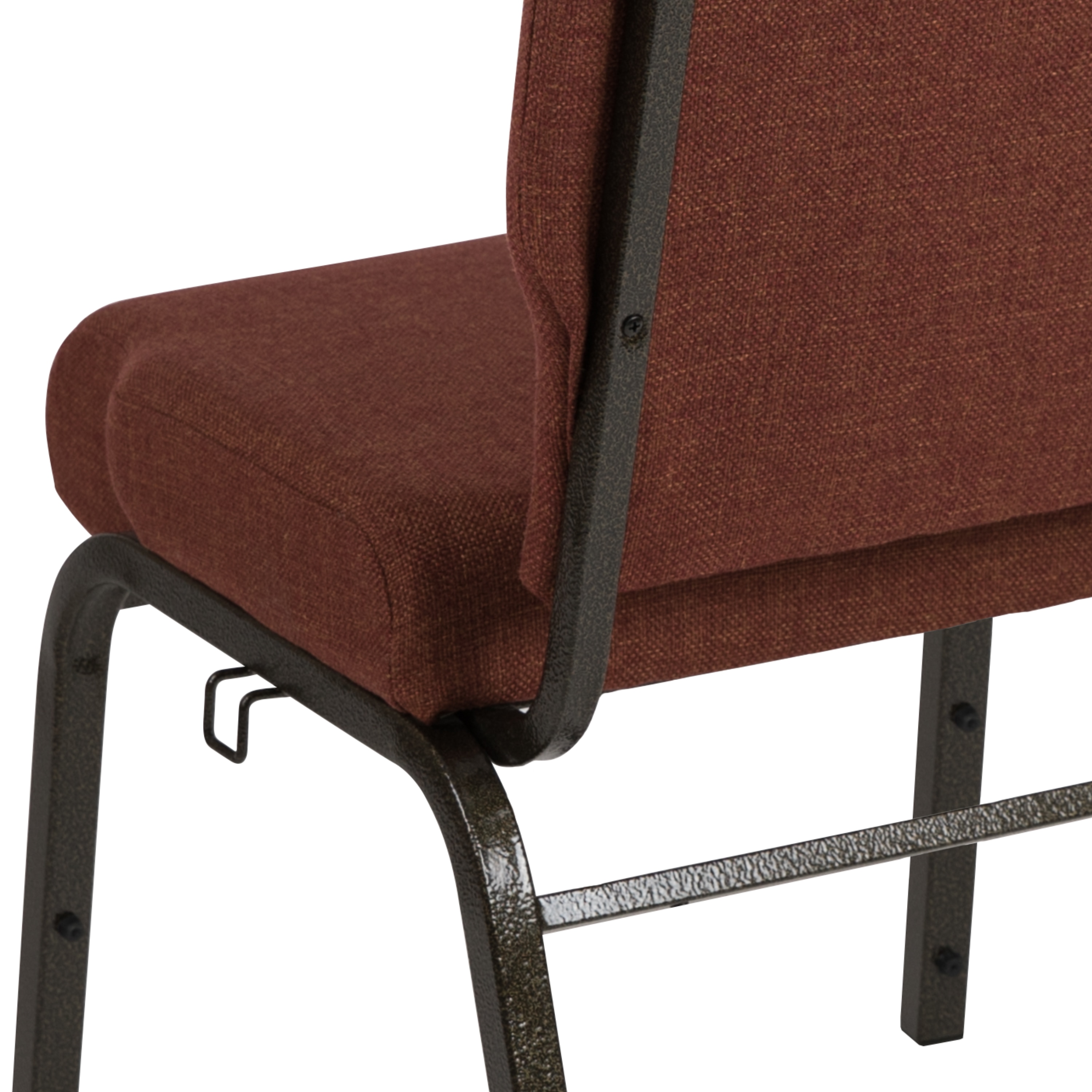 Cinnamon Fabric Stacking Chair with Gold Vein Metal Frame