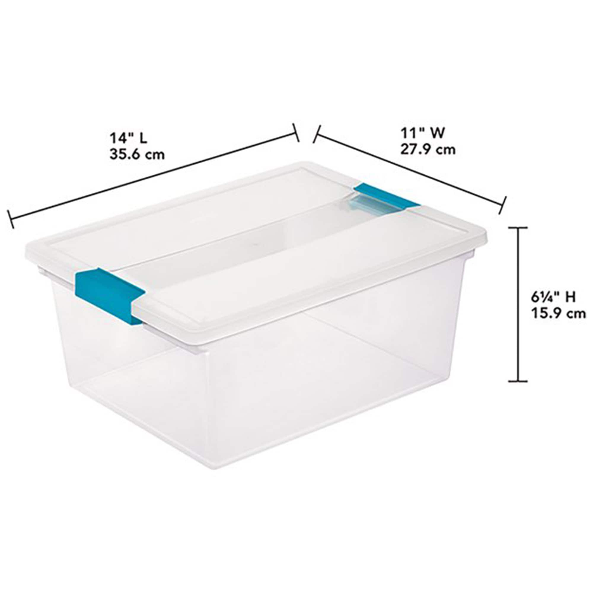 Sterilite Medium Clip Box Clear Storage Tote Container with Lid 8 Pack