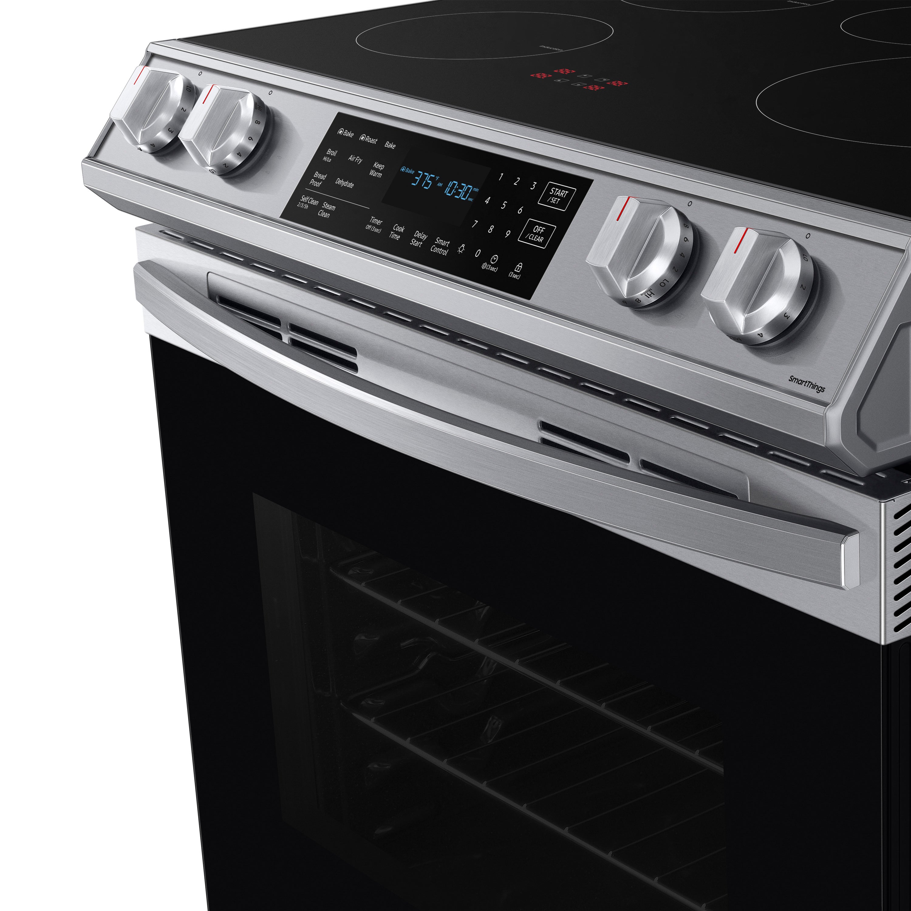 Samsung Rapid Heat Induction 30-in 4 Burners 6.3-cu ft Self and Steam  Cleaning Air Fry Slide-in Smart Induction Range (Fingerprint Resistant  Stainless Steel) in the Single Oven Induction Ranges department at