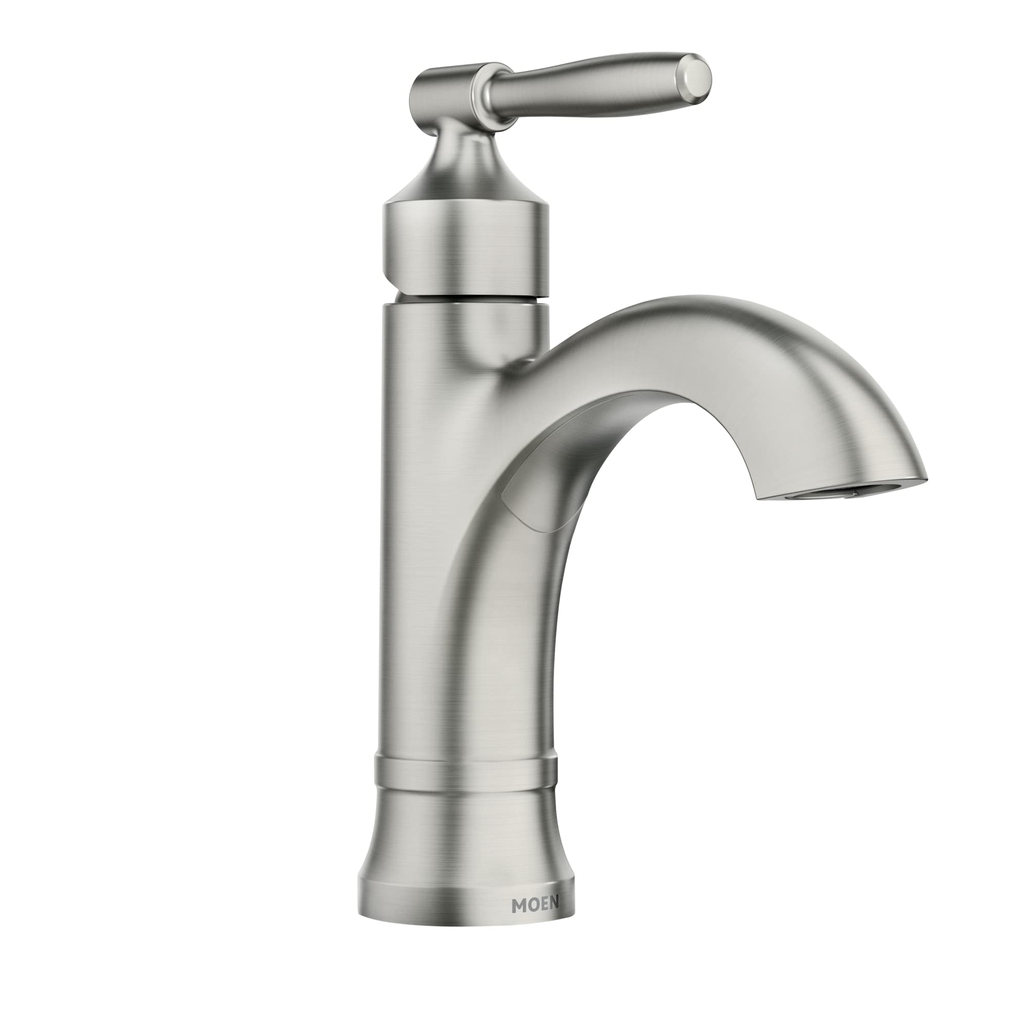 Moen  Halle Brushed Nickel Single Handle Bathroom Sink Faucet with Optional Deck Plate