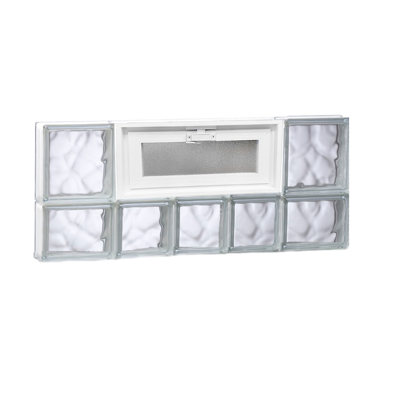 REDI2SET V3414DC Wavy Glass 32-3/4-in x 13-1/2-in Frameless Replacement Vented Glass Block Window