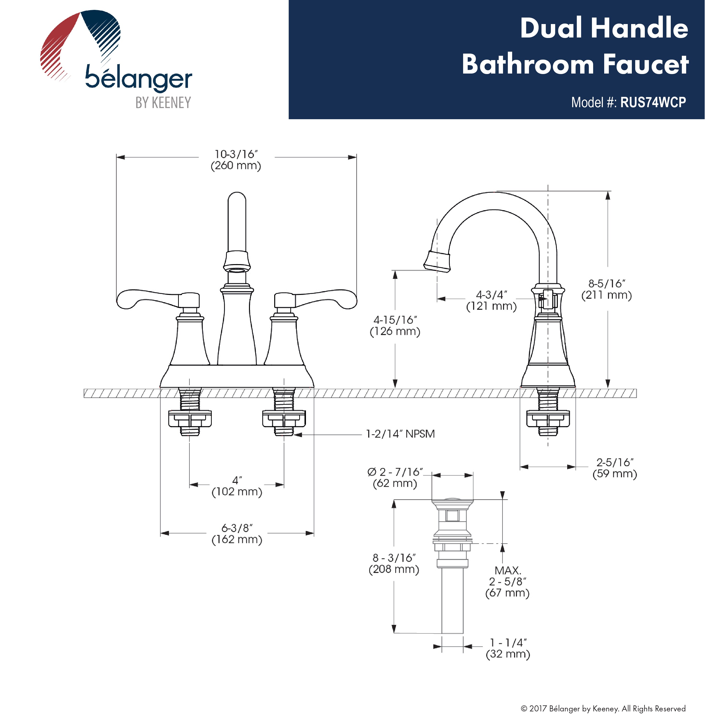 Keeney RUS74WORB Lavatory-Faucets - View #8