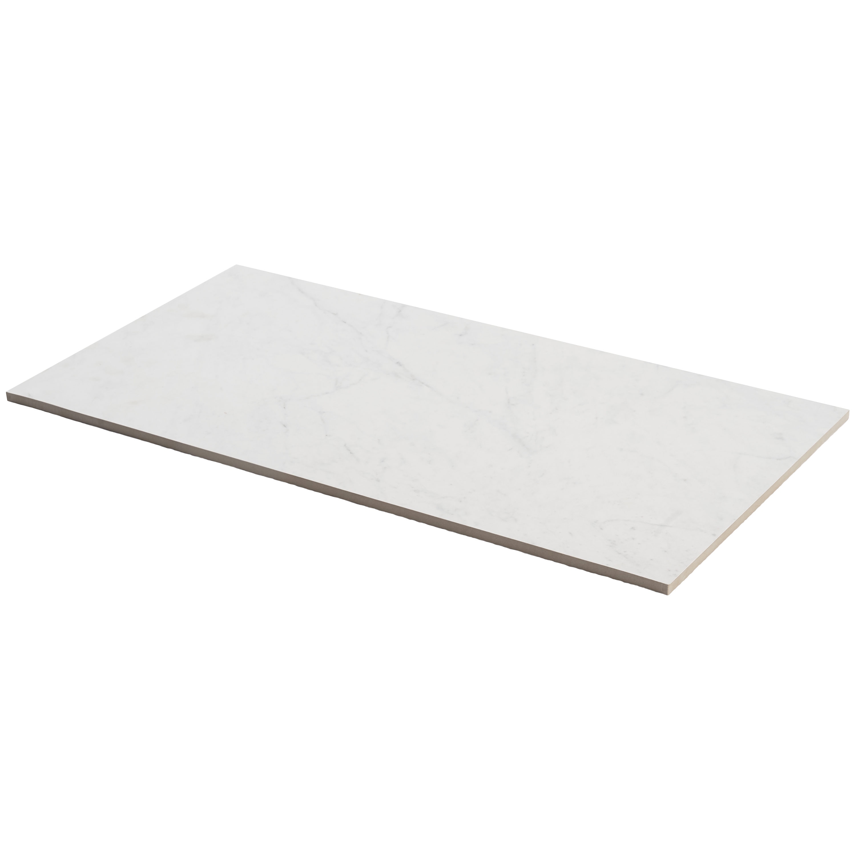 Saroshi 12" x 24" Matte White Marble Look Porcelain Tile