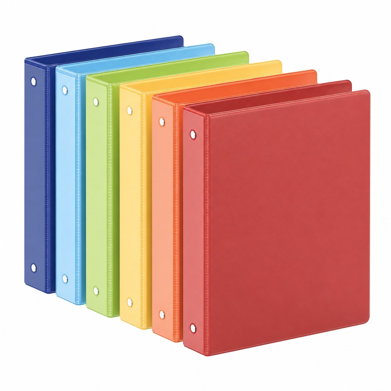 Baginizer - 1 Inch 3 Ring Binders 6 Pack 2 Interior Pockets Holds Letter Size Paper Durable View ...