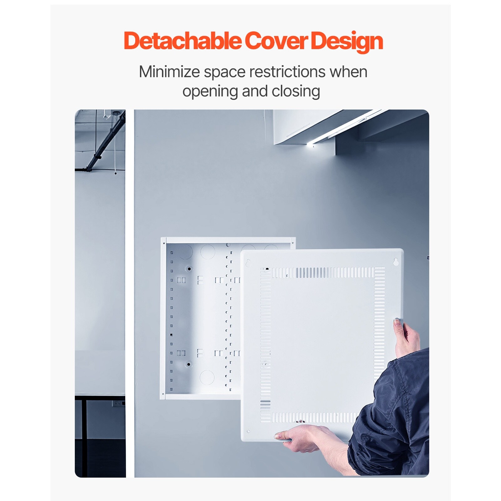 GIVIMO 17 in Recessed Structured Media Enclosure with Detachable Cover ...