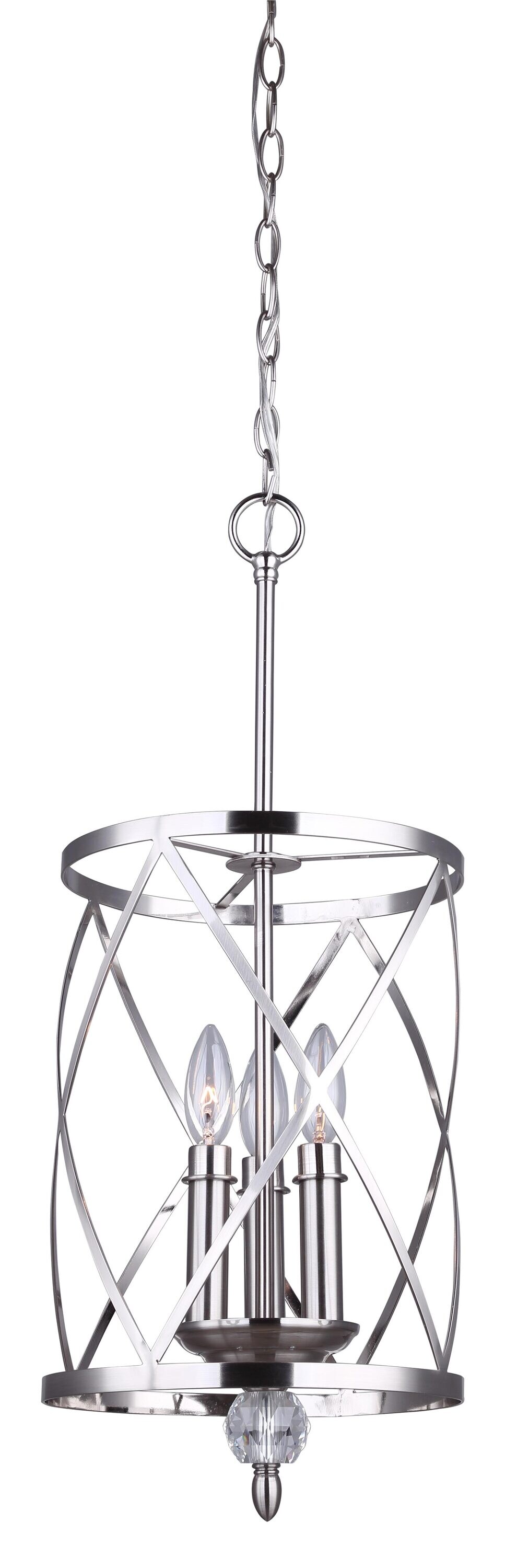 Canarm Ltd. ICH172B03BN10 Vanessa 3-Light Chrome Traditional Cage Chandelier