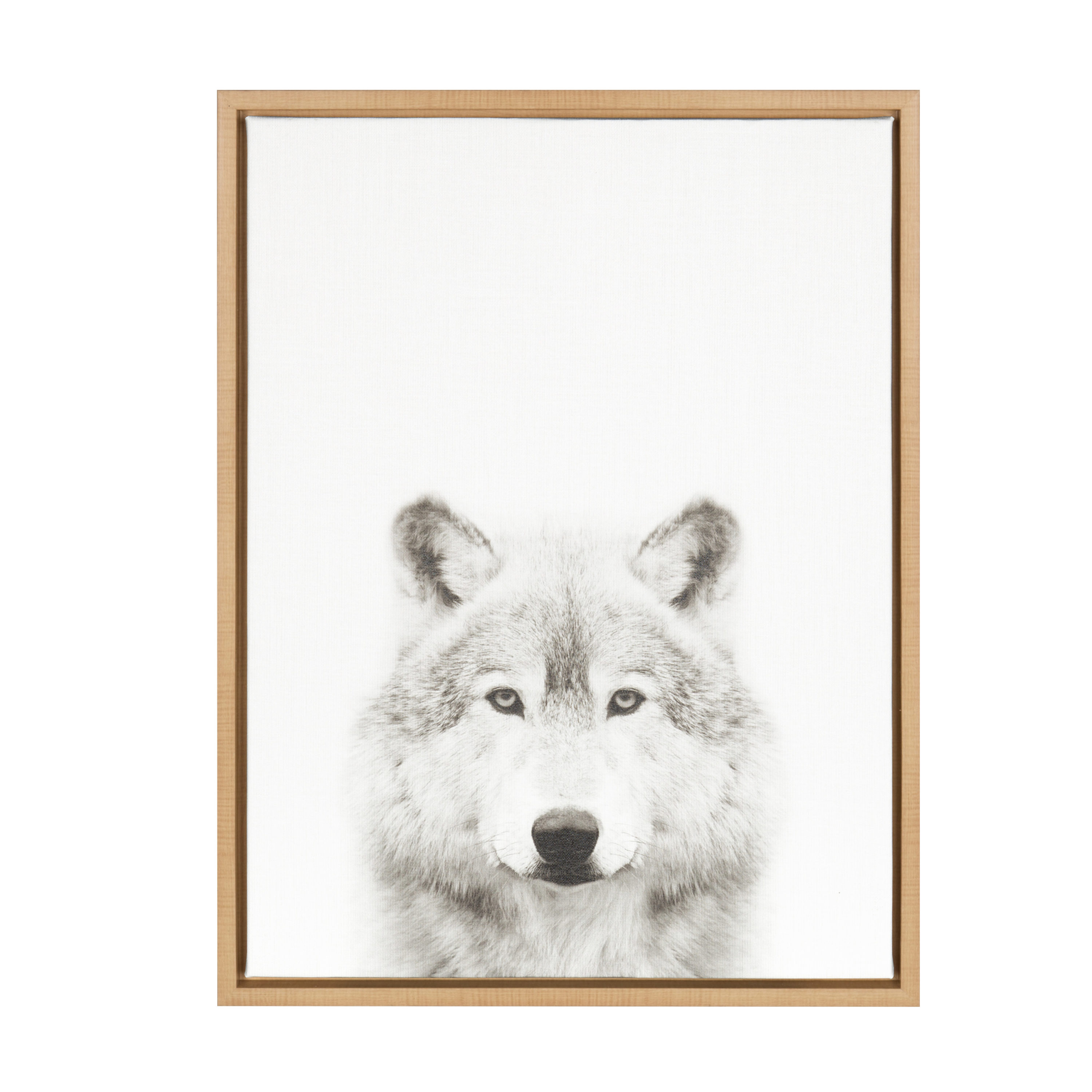 Kate and Laurel Wolf Tai Prints Light Brown Framed 24-in H x 18-in W  Animals Print on Canvas in the Wall Art department at