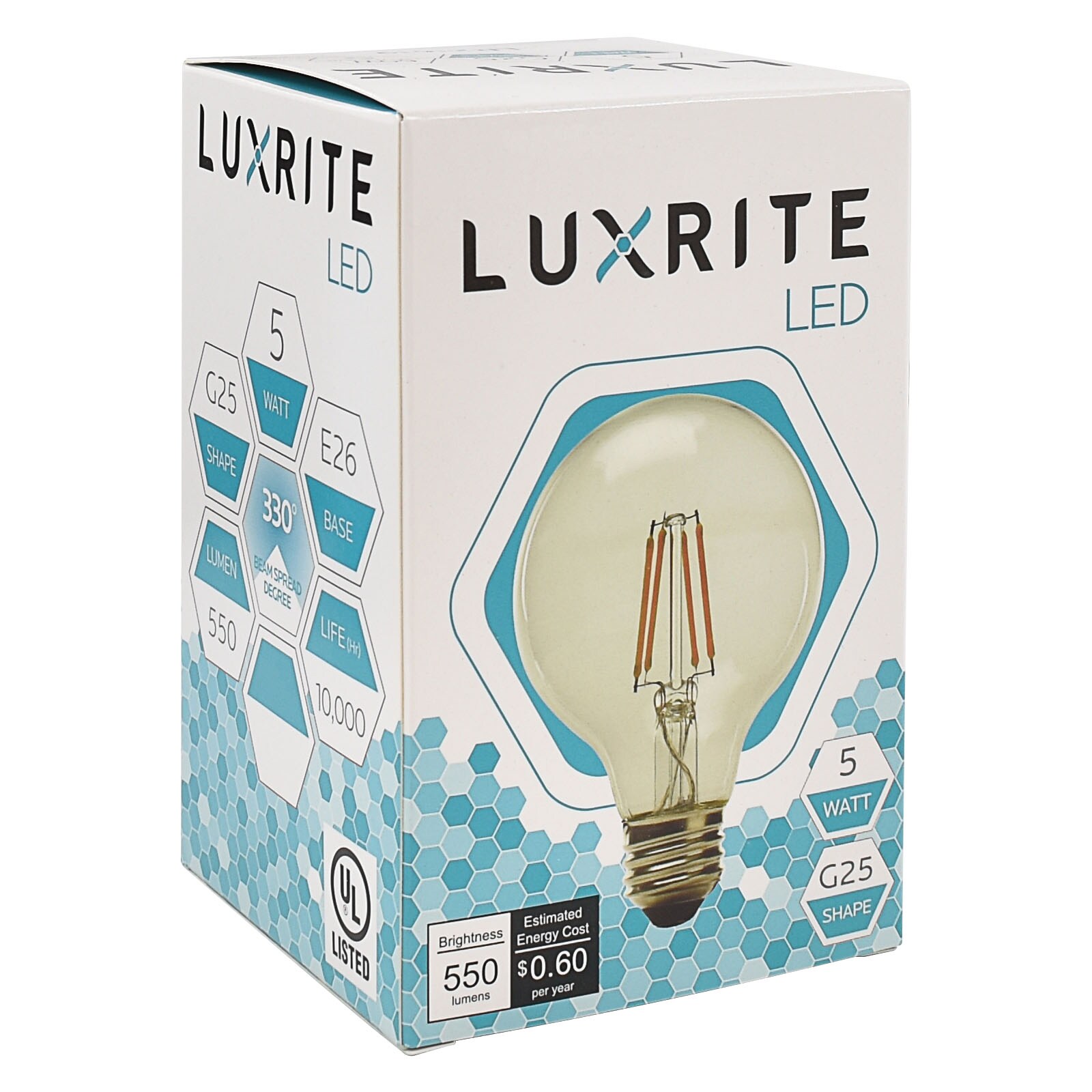 Luxrite 60-Watt EQ G25 Bright White Medium Base (e-26) Dimmable LED Bulb (6-Pack) at Lowes.com