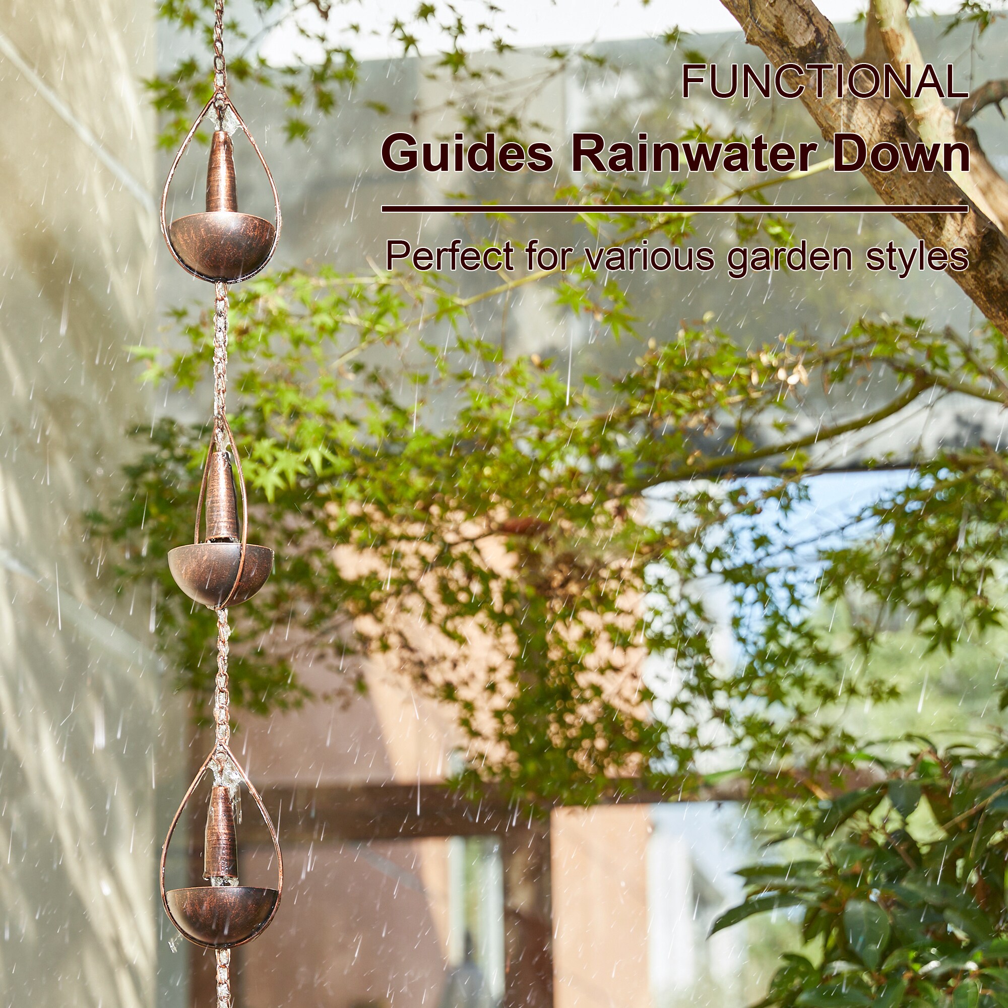 Glitzhome 2037800006 Rain-Chains - View #7