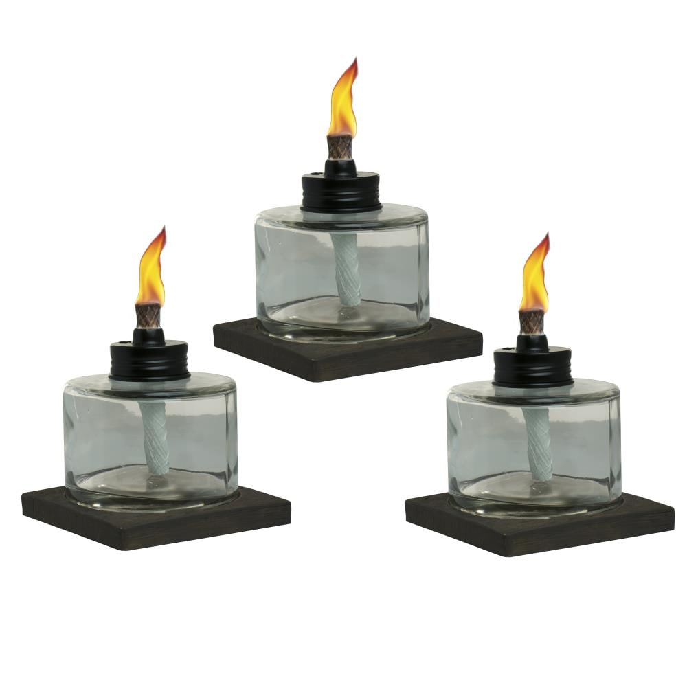 TIKI 111716968 3-Pack 4-in Clear Glass Tabletop Torch