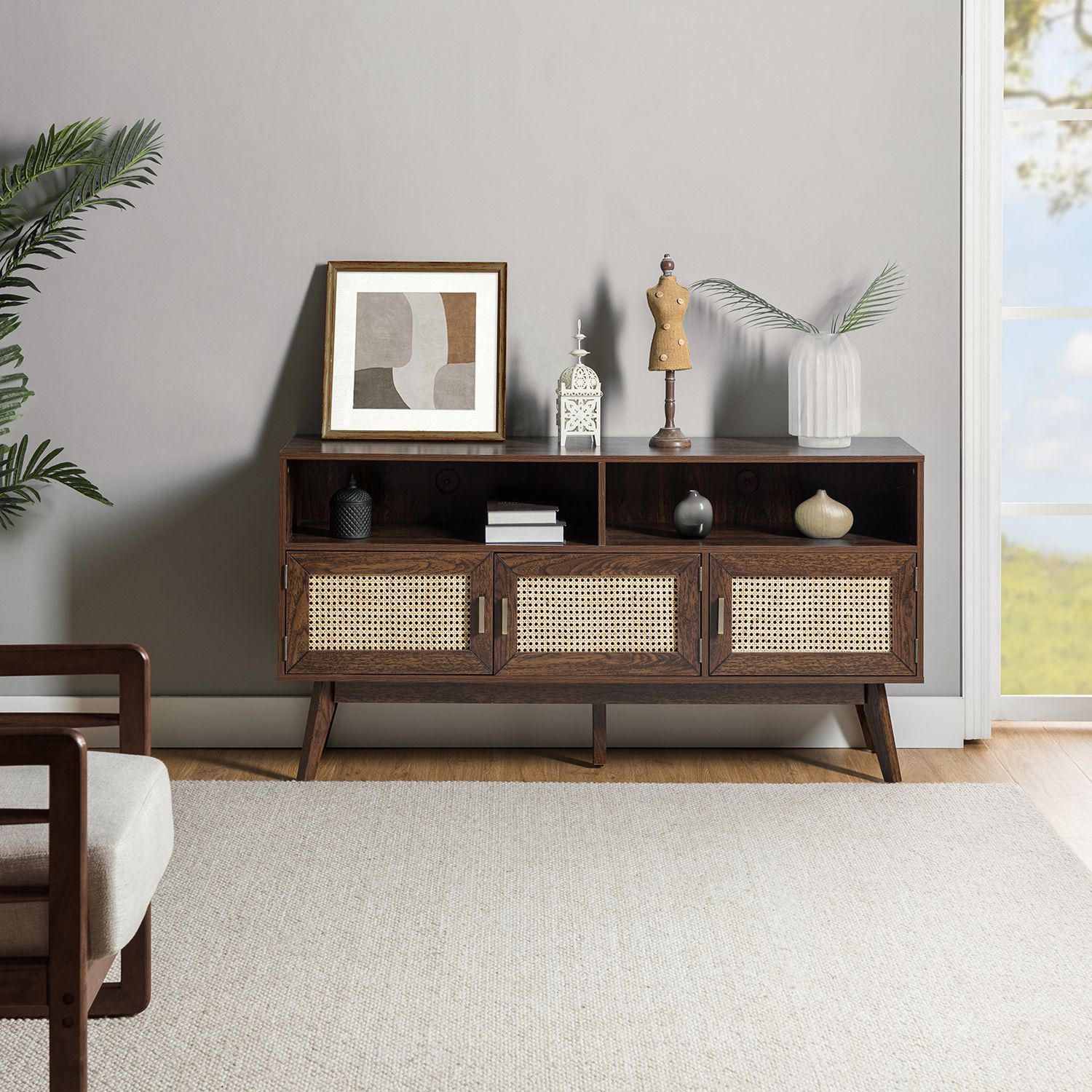 JASMODER W113756378 Walnut Contemporary/Modern Dining Room Set with Rectangular Table (Seats 4)