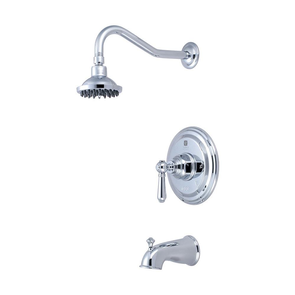 Pioneer Industries Americana Polished Chrome 1 Handle Single Function Round Bathtub And Shower 2169