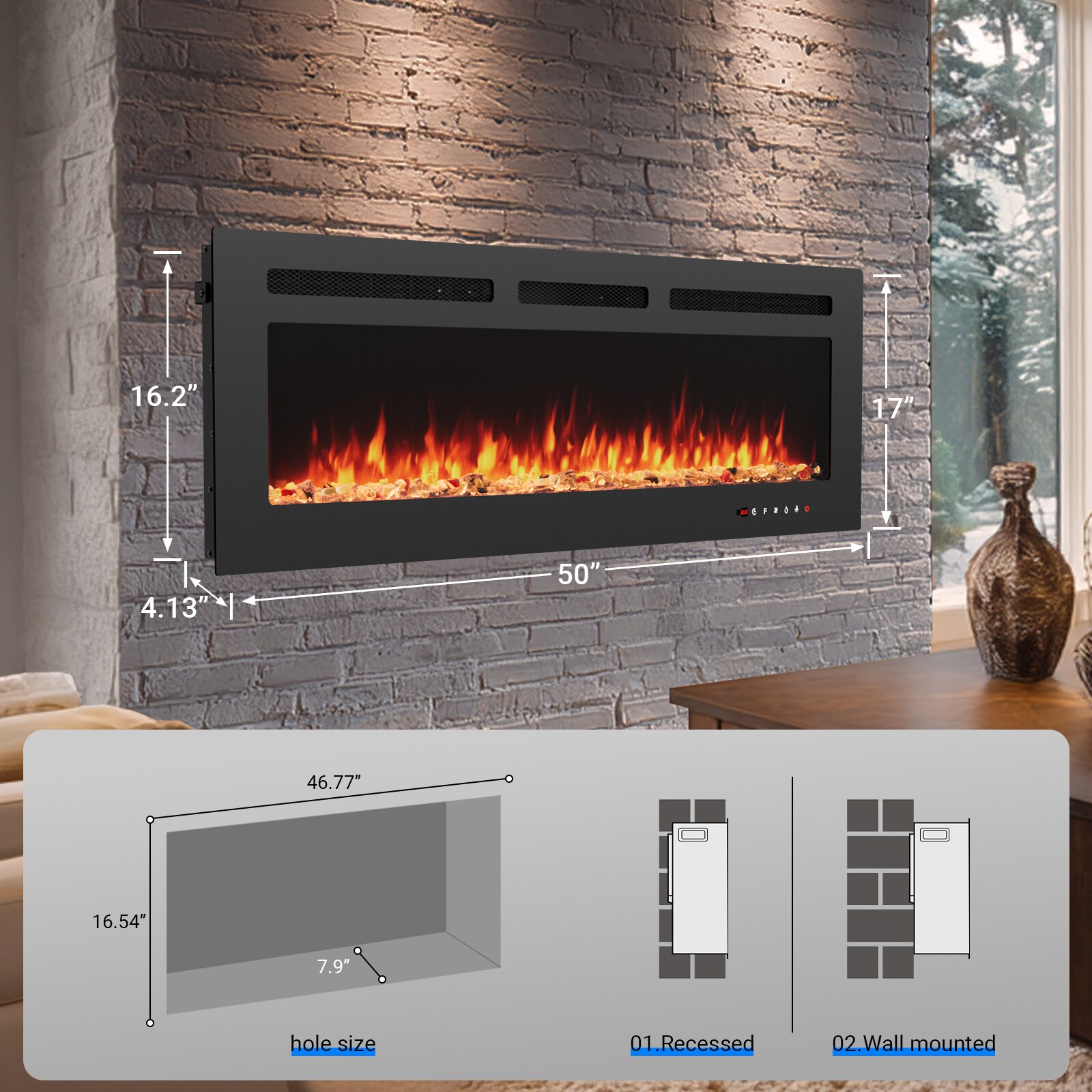 Mojgar LWS-EFBK06N1A001 Electric-Fireplaces - View #6