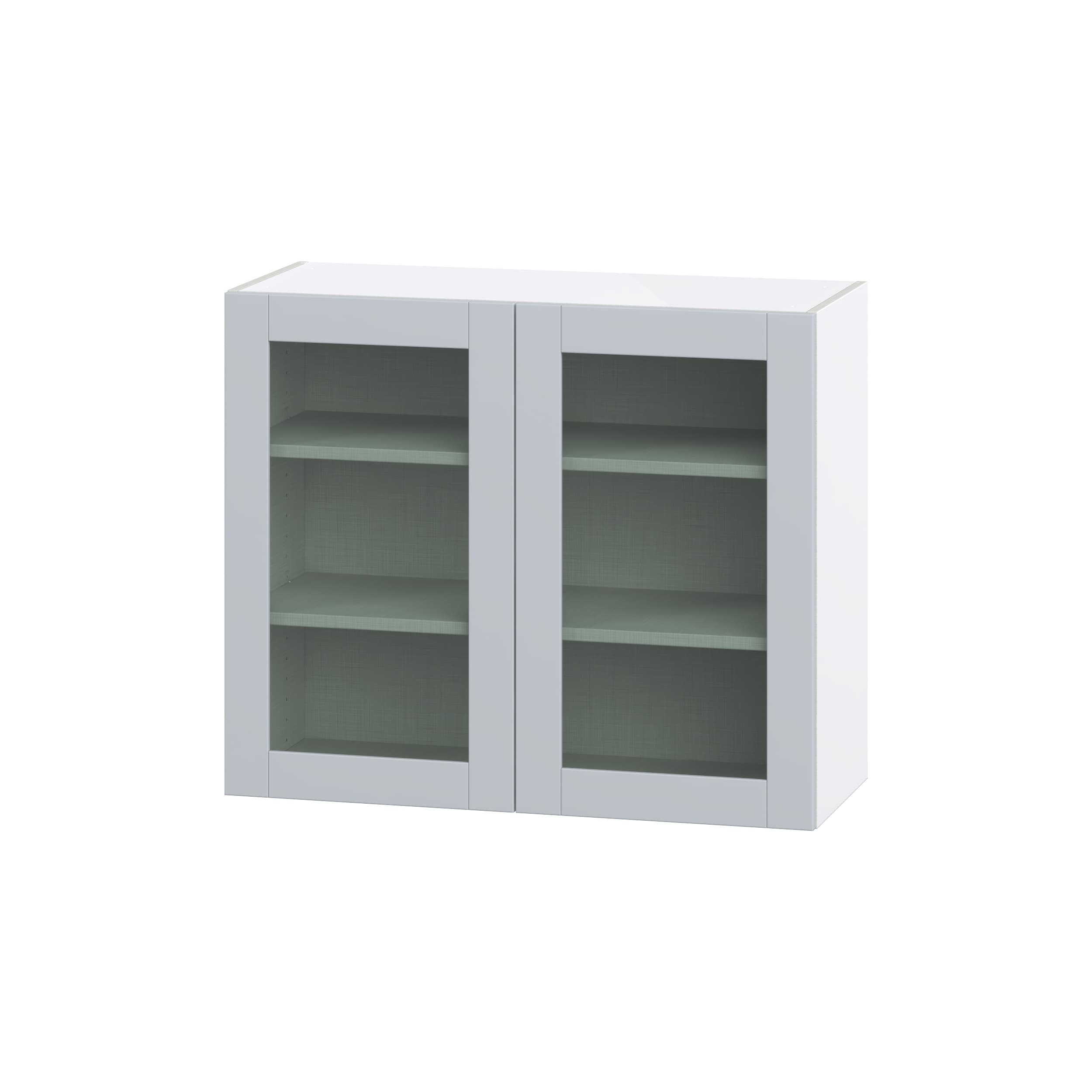 Hugo&Borg DSWG3630-CH Charlesberg 36-in W x 30-in H x 14-in D Light Gray Wall Fully assembled Cabinet (Glass Panel Shaker)