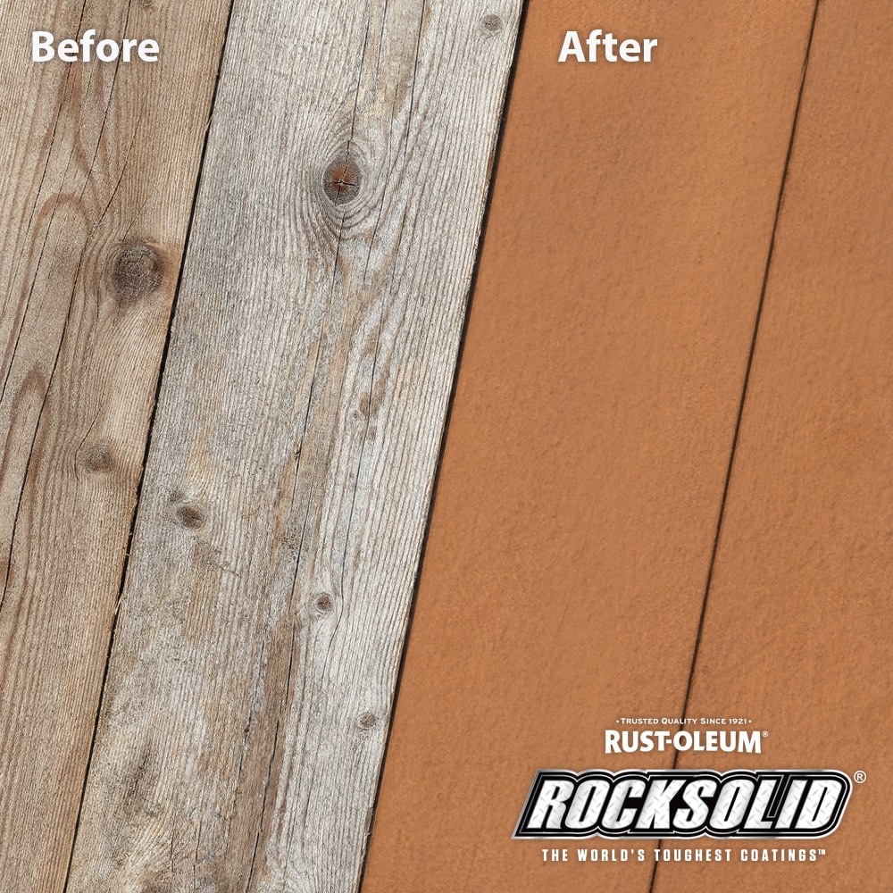 Rust-oleum Rocksolid 6x Deck Coat Pre-tinted Cedarstone Solid Exterior 