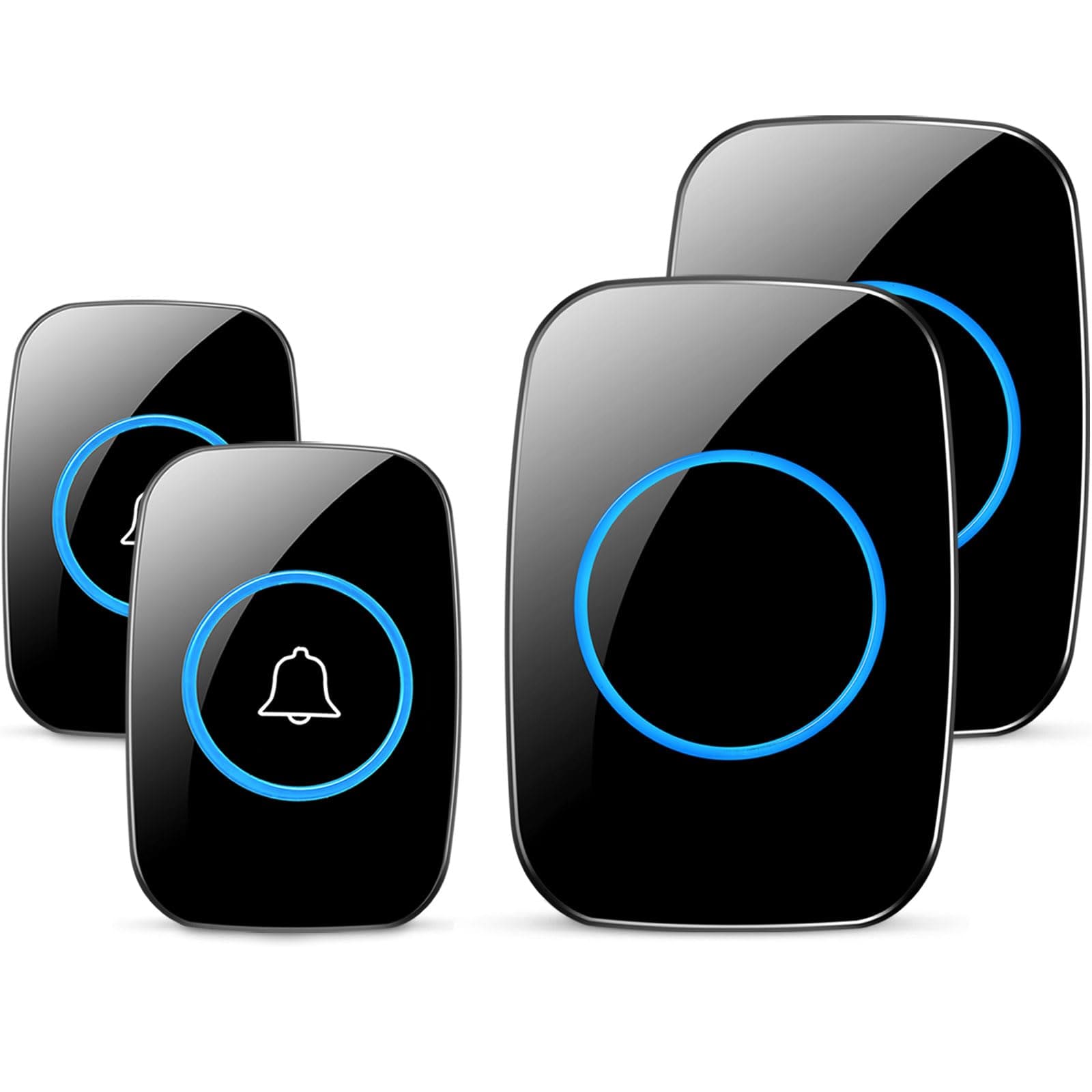 Aoibox  Wireless Doorbell Kit with 1000 ft Range 60 Chimes 5 Volume Levels LED Flash Alerts IP44 Button