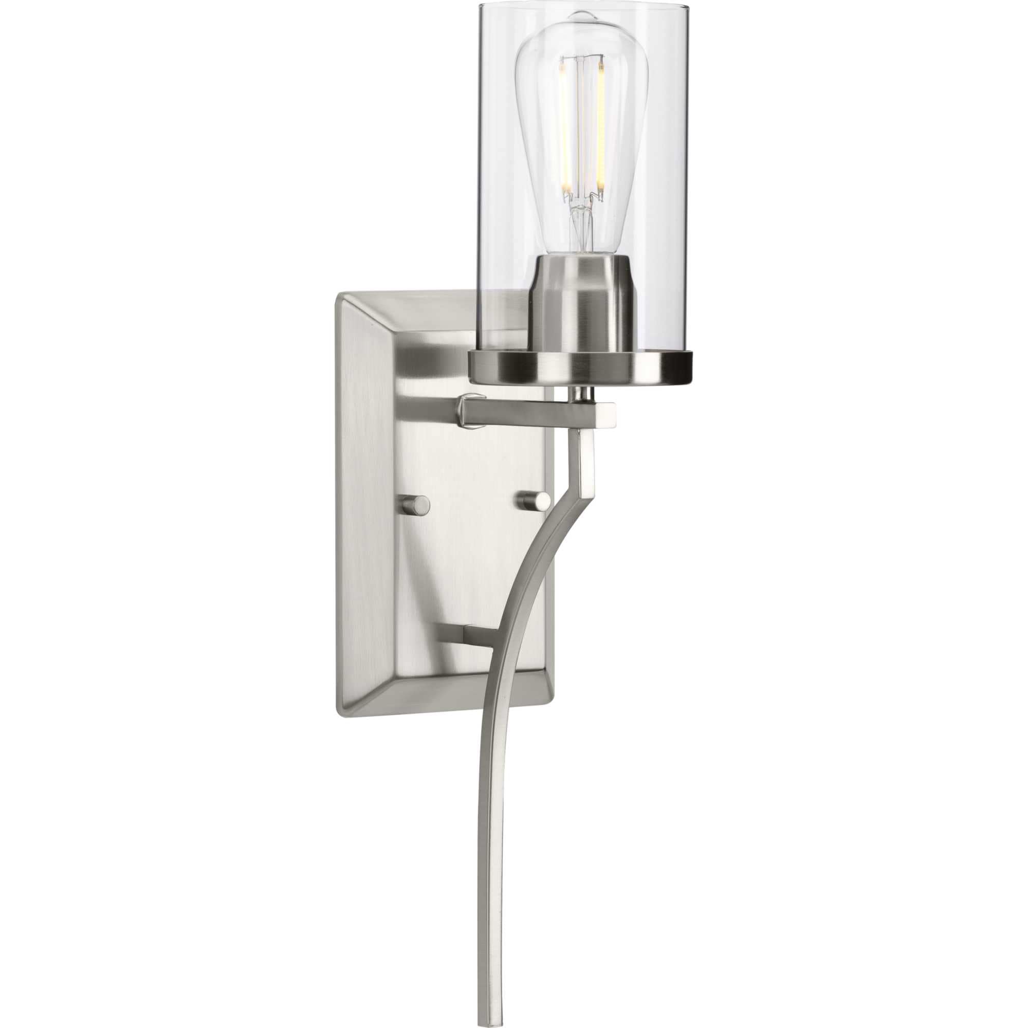 Brushed Nickel 19.25" Wall Sconce with Clear Glass Shade