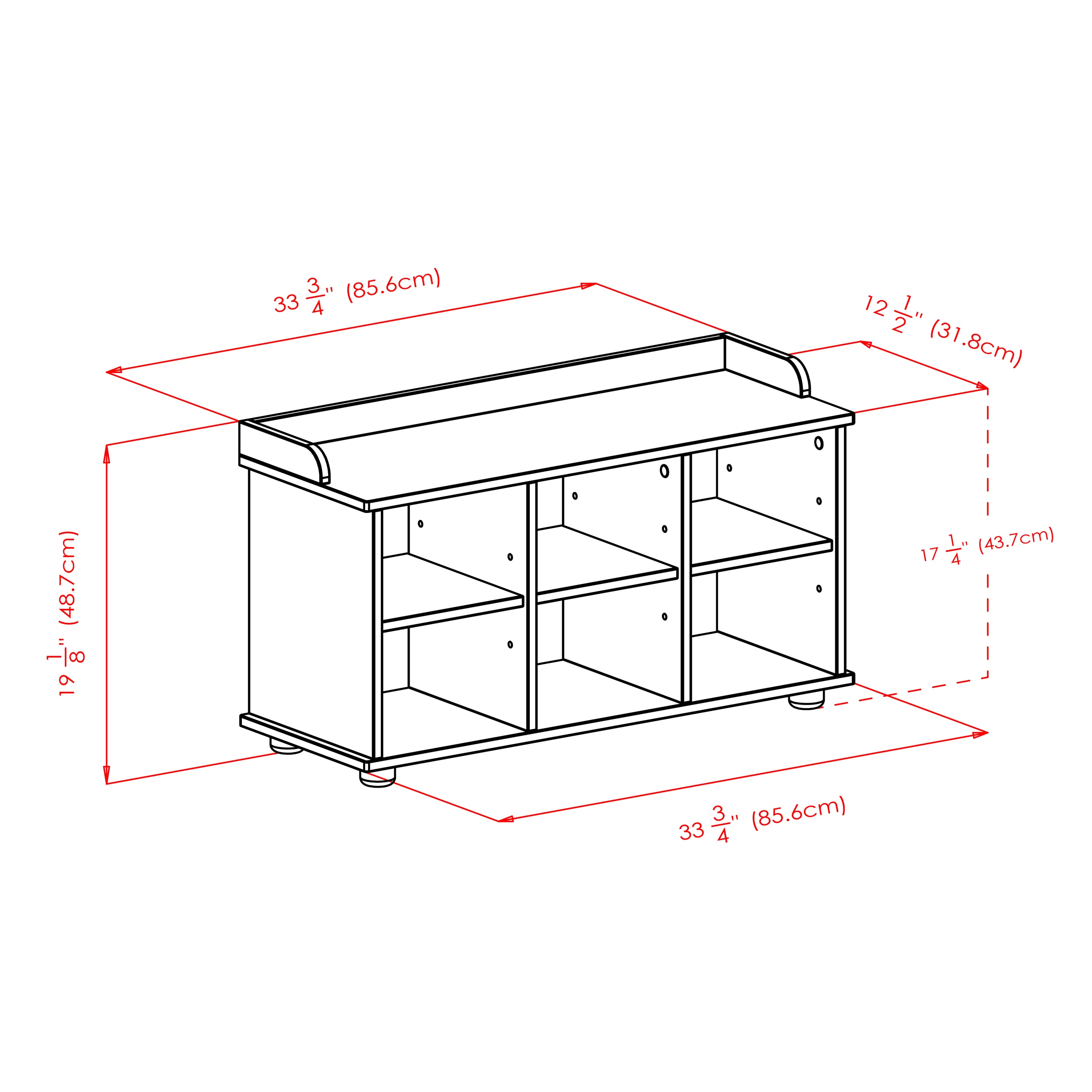 Transitional Townsend Espresso Storage Bench with Cushioned Seat