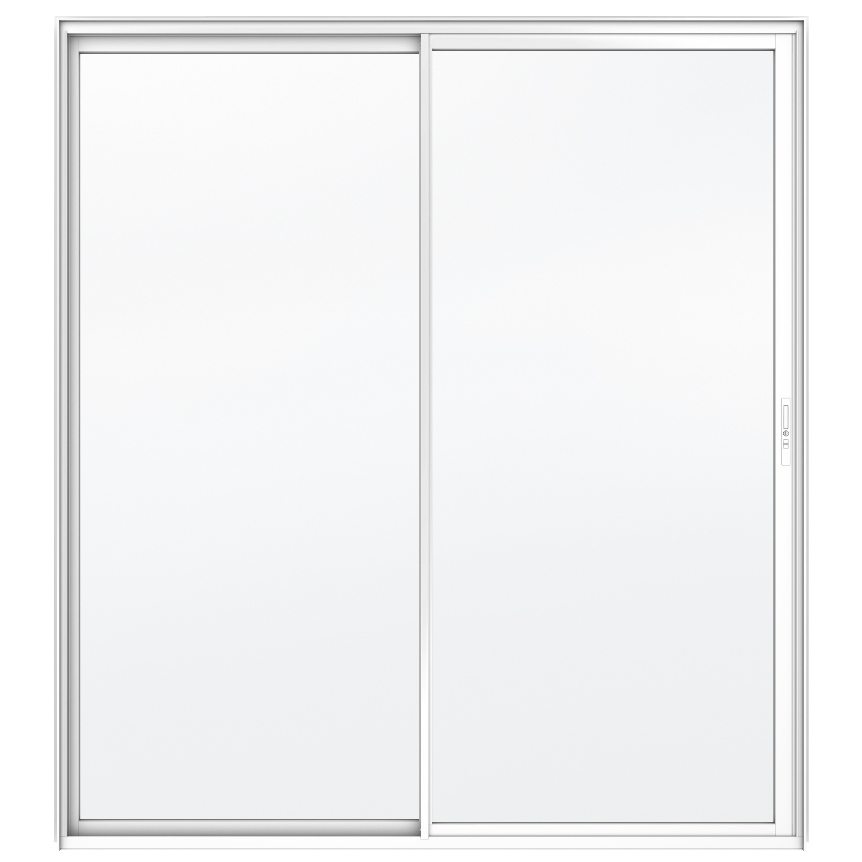 JELD-WEN Sliding 72-in x 80-in Tempered Aluminum Sliding Right-Hand ...