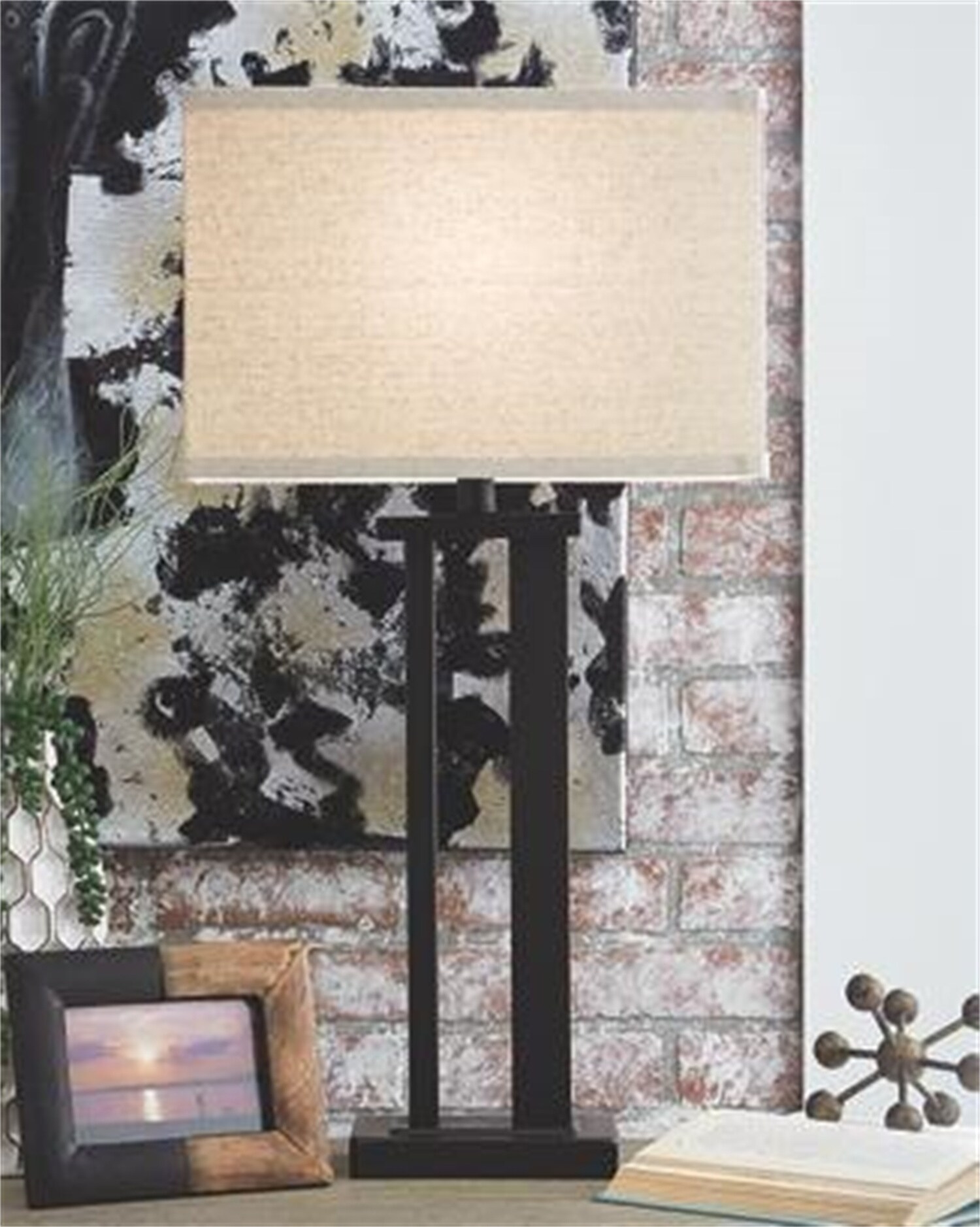 DEELIGHT B0346LJW1029-ZY Table Lamps Bronze 3-way Table Lamp with Fabric Shade