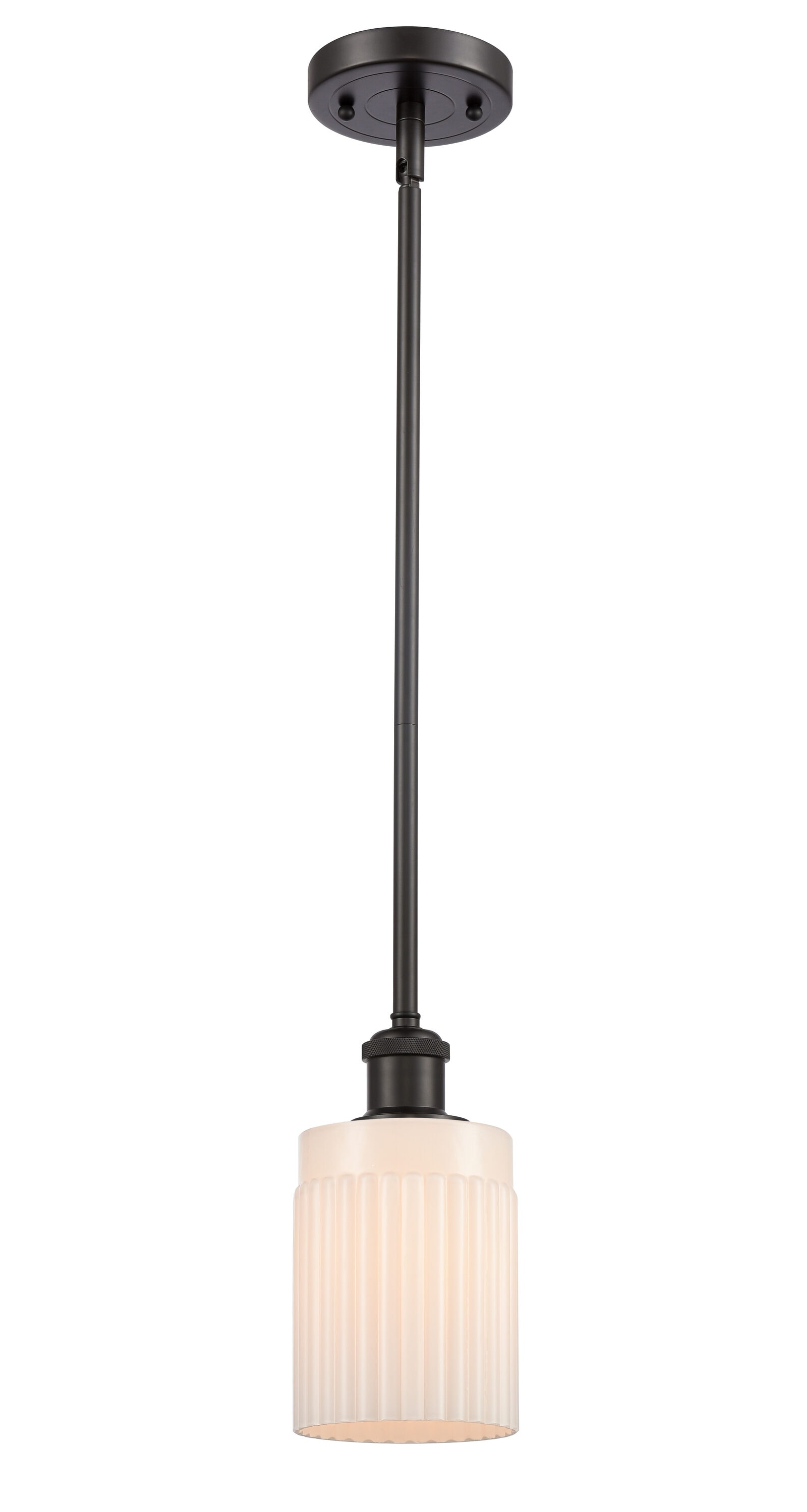 Innovations Lighting 516-1S-OB-G341 Hadley Oil Rubbed Bronze Modern/contemporary Opal glass Drum Mini Hanging Pendant light