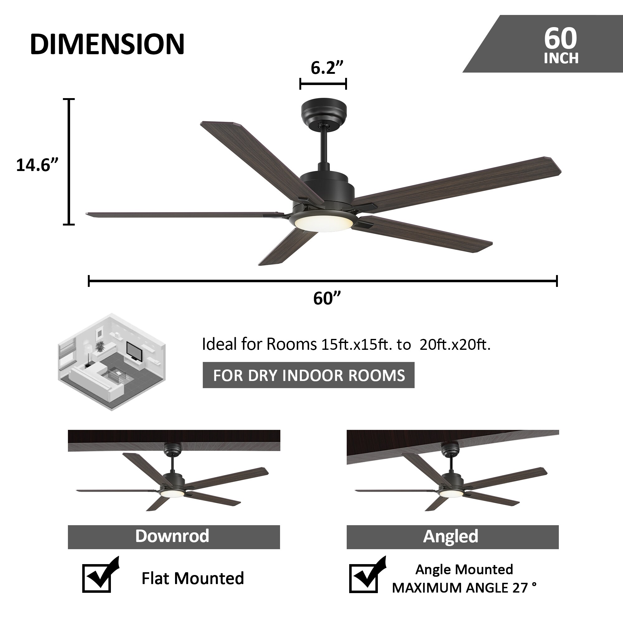 CARRO USA LYDC605J-L11-B5-1 Ceiling-Fans - View #7