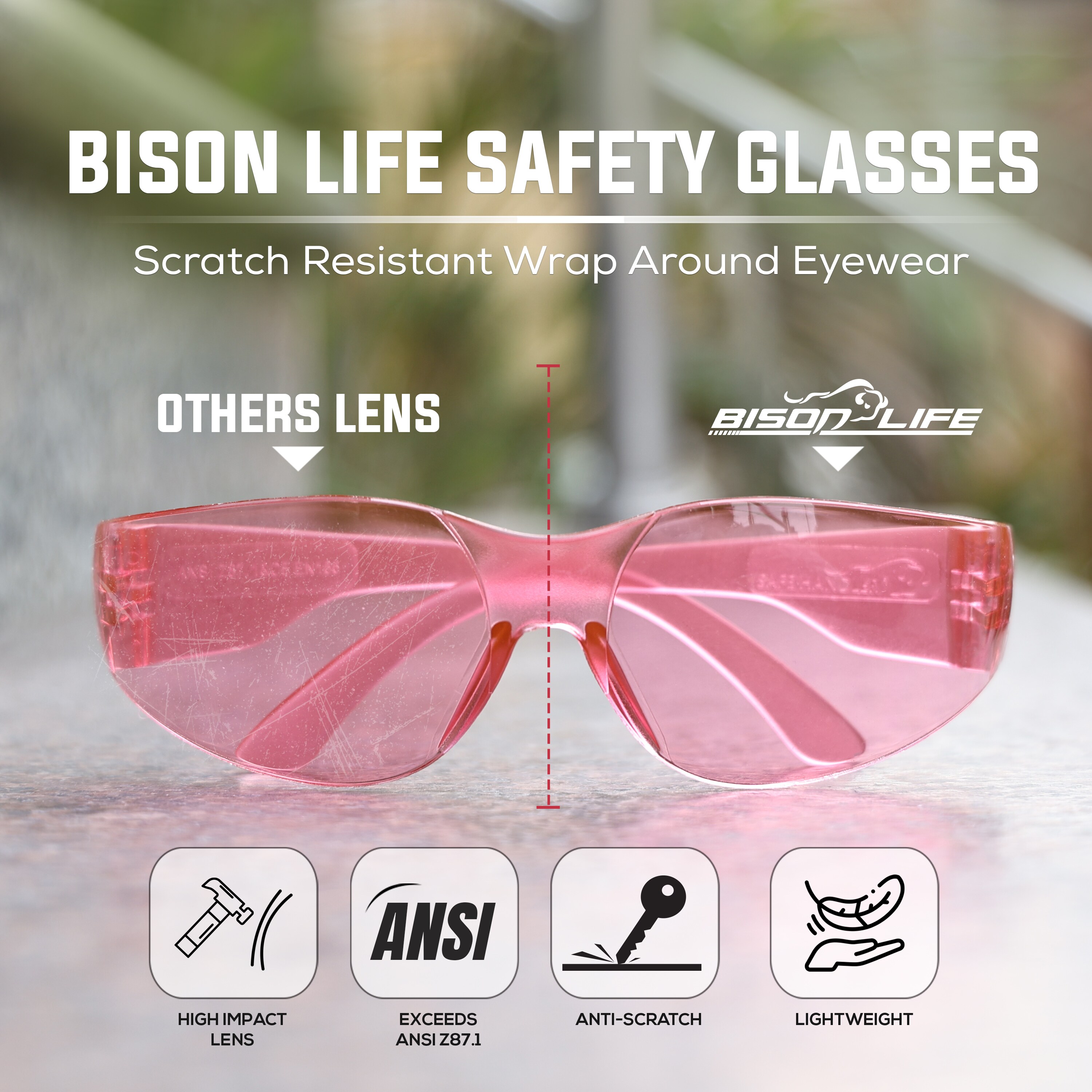 BISON LIFE SH-CR-CLCT-SG1P-CS Protective-Eye-Wear - View #4