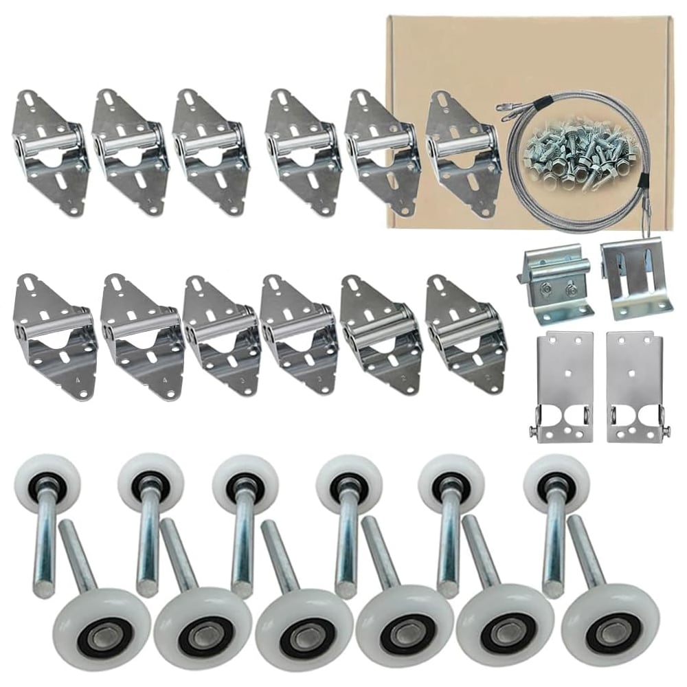 Etokfoks Garage Door Hardware Kit Roller Hinge Top Bracket Wire Rope ...