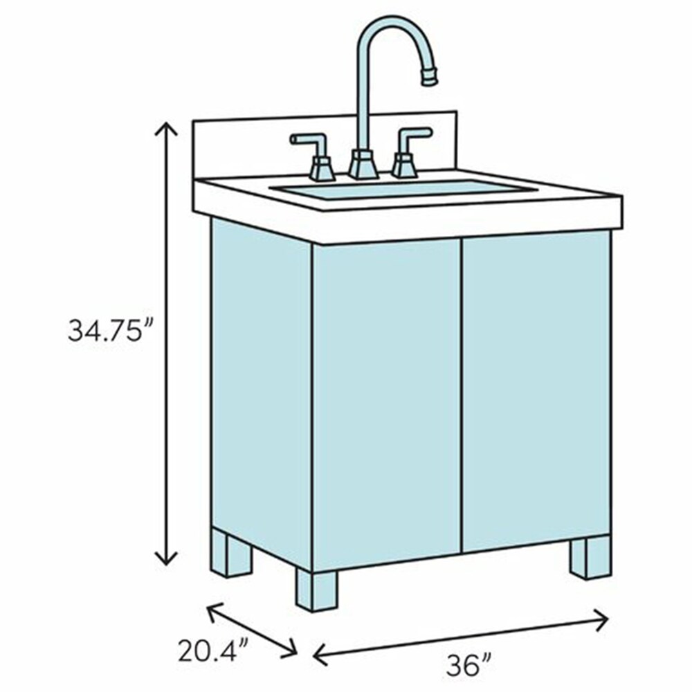 Oxford 36" Gray Quartz Stone Freestanding Single Sink Vanity