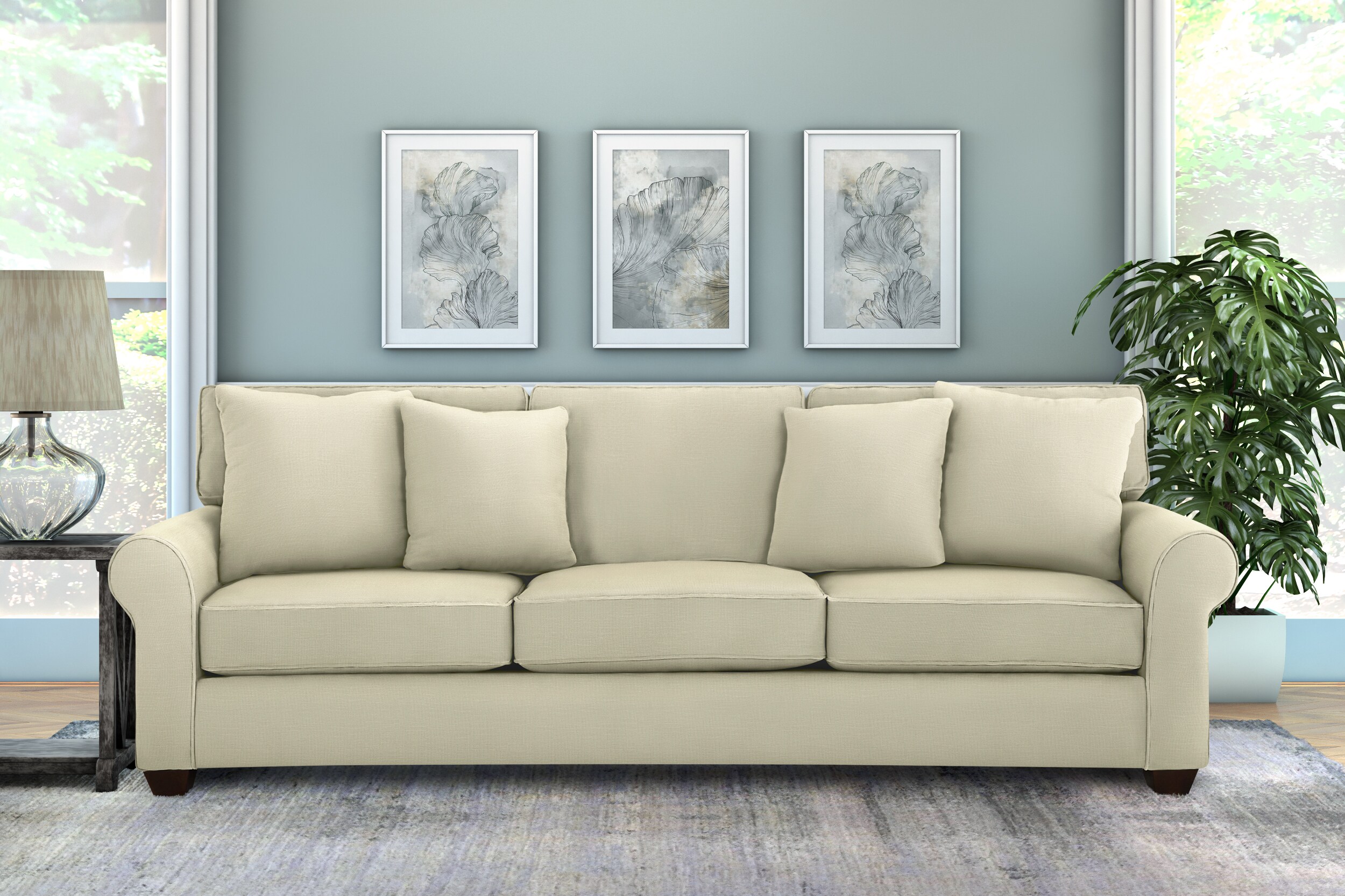 Nook Home K41700XSLIBALINE Canter 100-in Modern Linen Polyester/Blend 3-seater Sofa