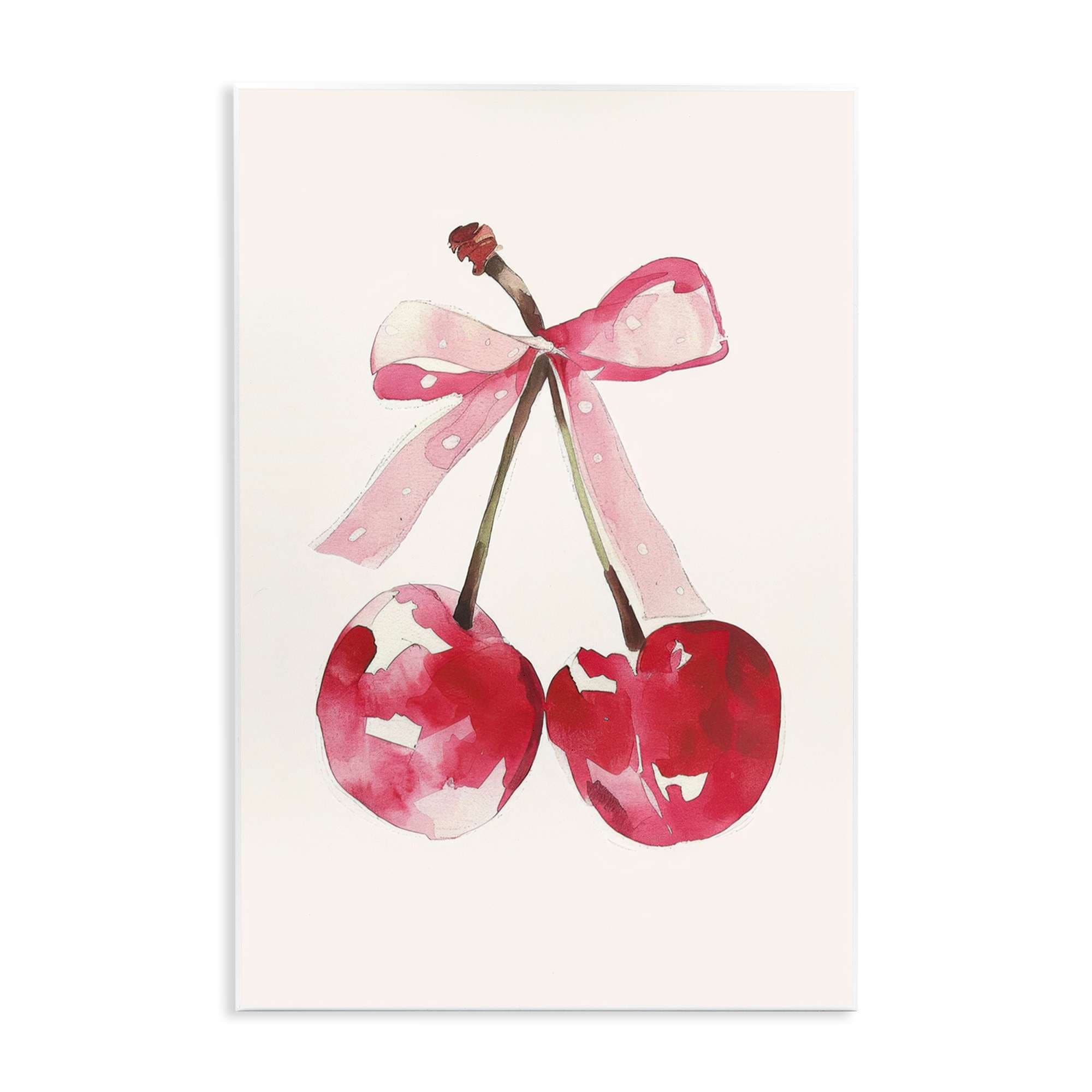 Stupell Industries BT-641-WD-13X19 Mod Cherries Tied in Bow Wall Plaque Art By LSR Creative Studio 13 x 19