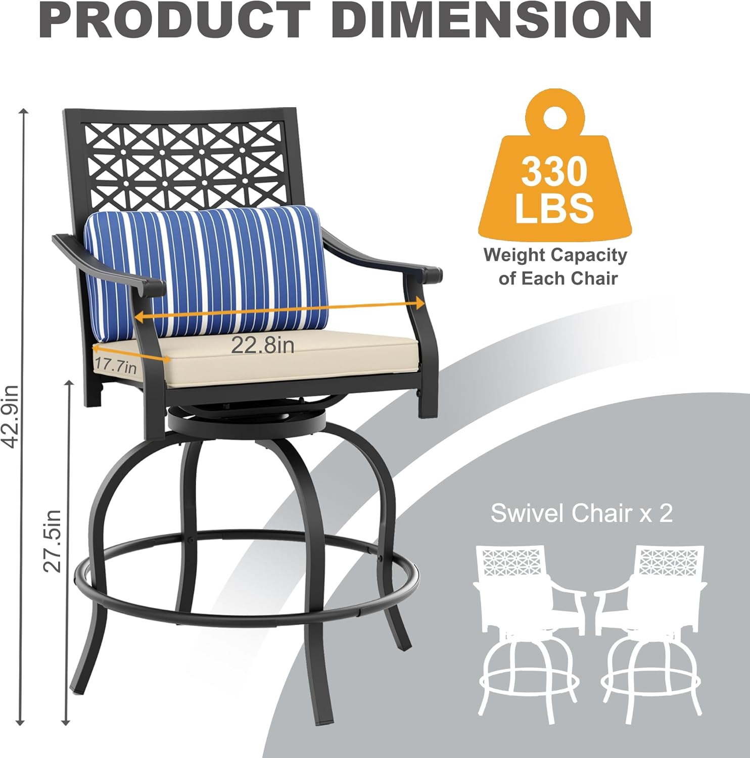 Qeetex LHF-HW-PPG-334L9B38 Patio-Conversation-Sets - View #2