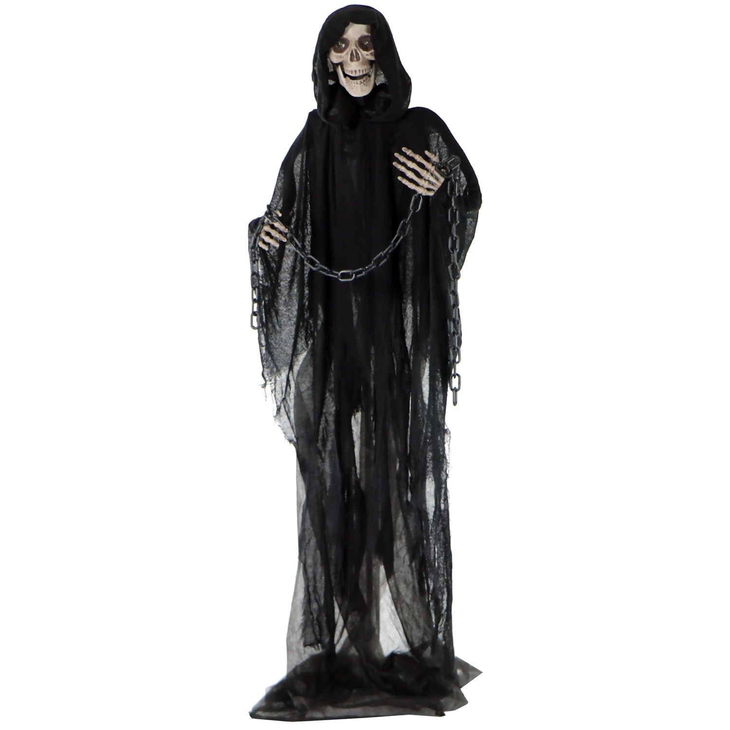UUDULY Life Size Scary Grim Reaper Halloween Animatronic with Chain ...