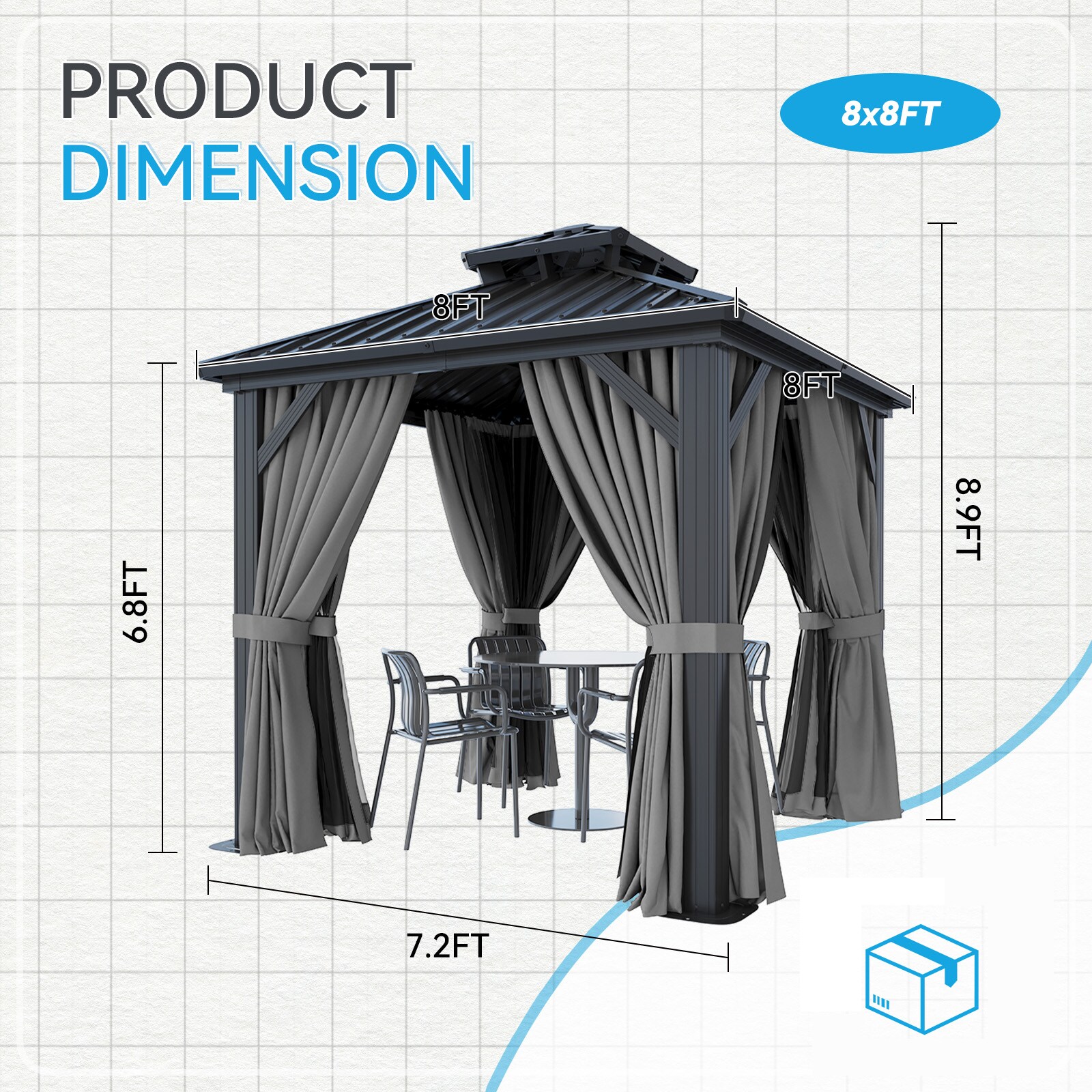 Nordivale ZY-GB-080804G Wood-Resin-Gazebos - View #6