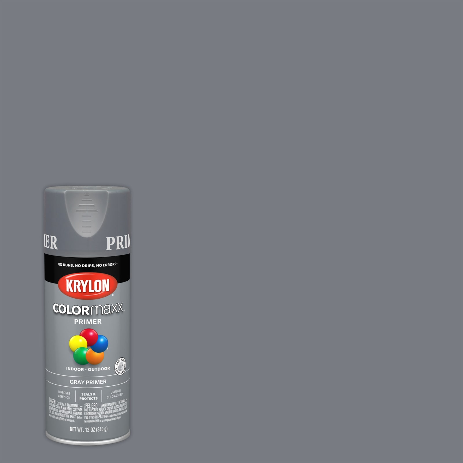 Krylon - Primer Spray Paint: Gray, Gloss, 16 oz - 30593362 - MSC