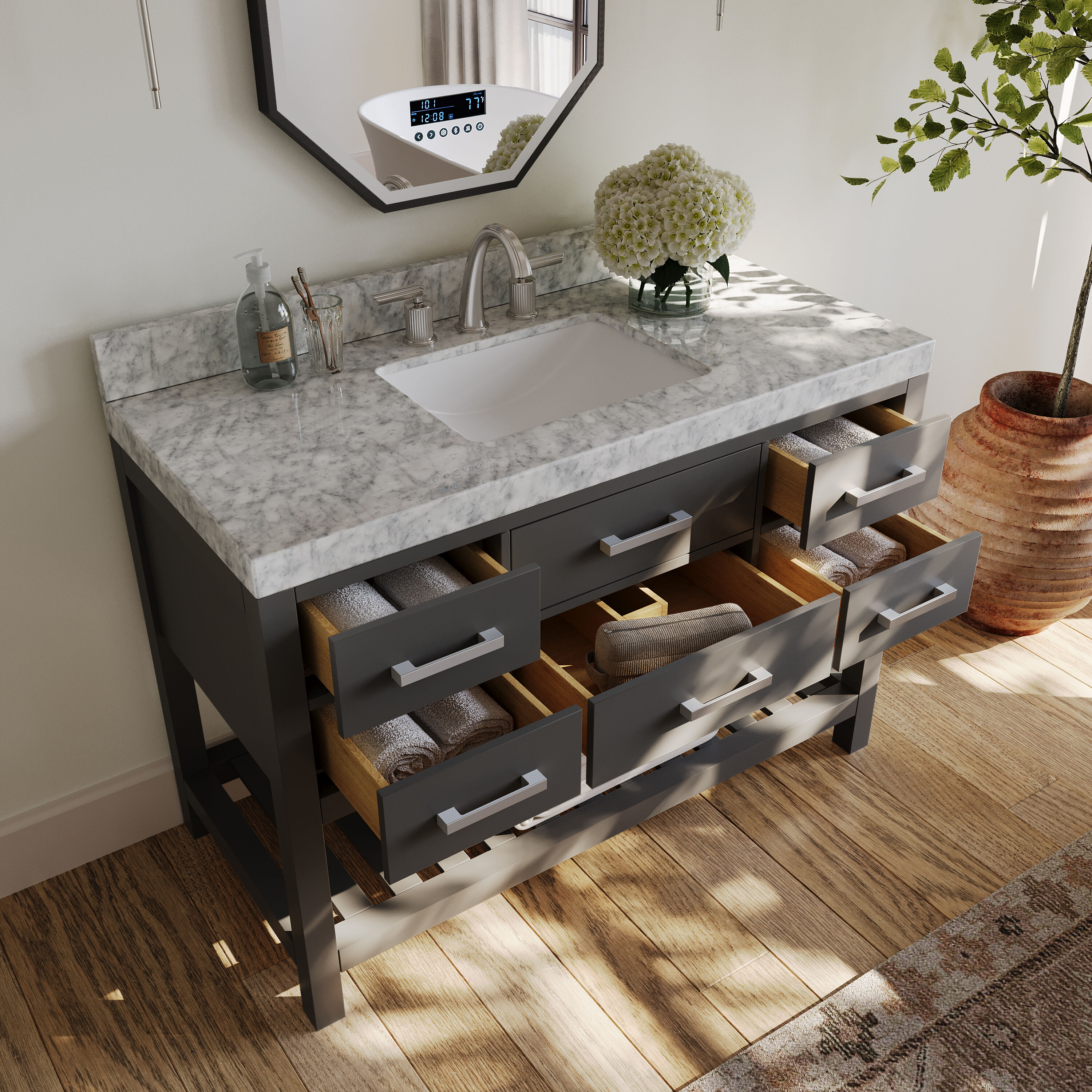 Ancerre Designs VTSELIZABETH48SGCW1 Bath-Vanity-Combo - View #9