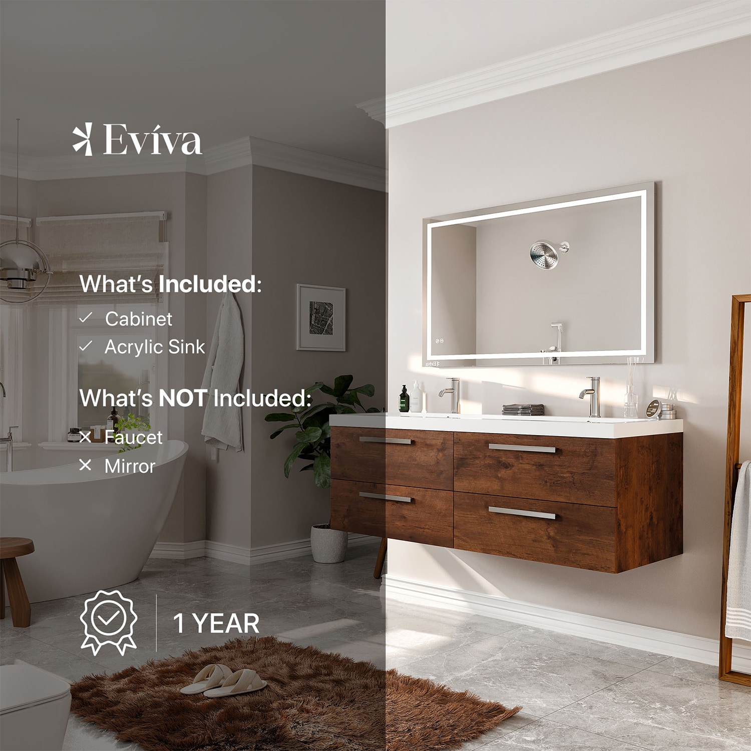 Eviva EVVN144-57RSWD Bath-Vanity-Combo - View #7