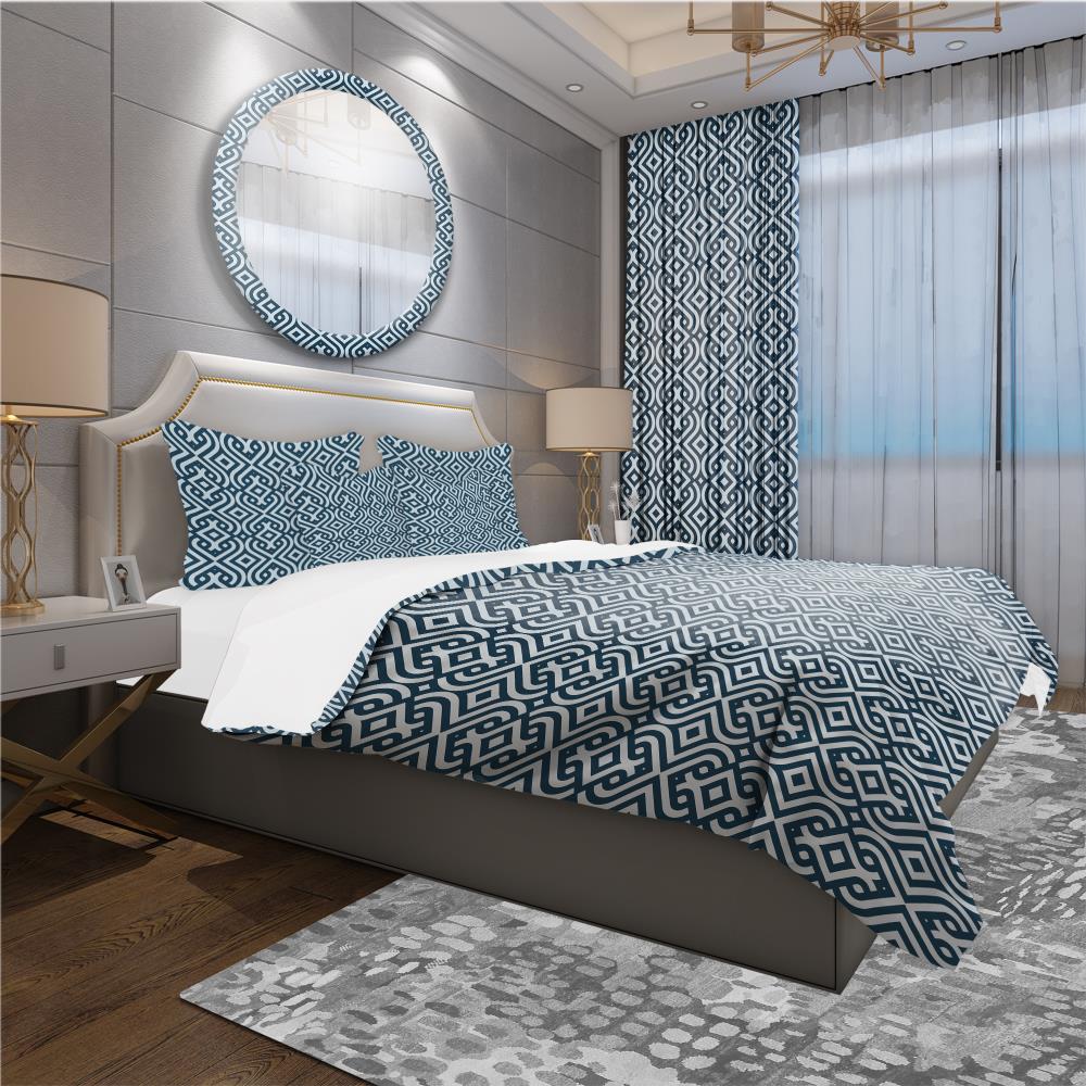 Designart BED18622-Q 3 -Piece Blue Queen Duvet cover Set