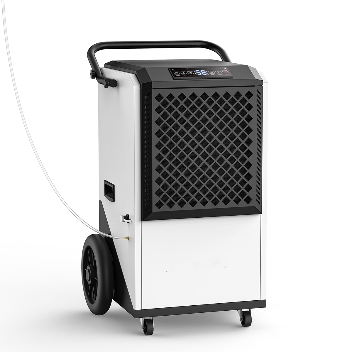 Taoi Fxio Commercial Dehumidifier with Pump white 250 Pint Industrial Dehumidifier for Basement Warehouse 7500 SqFt Large Dehumidifier with Drain Hose 24H Timer Auto Restart Defrost