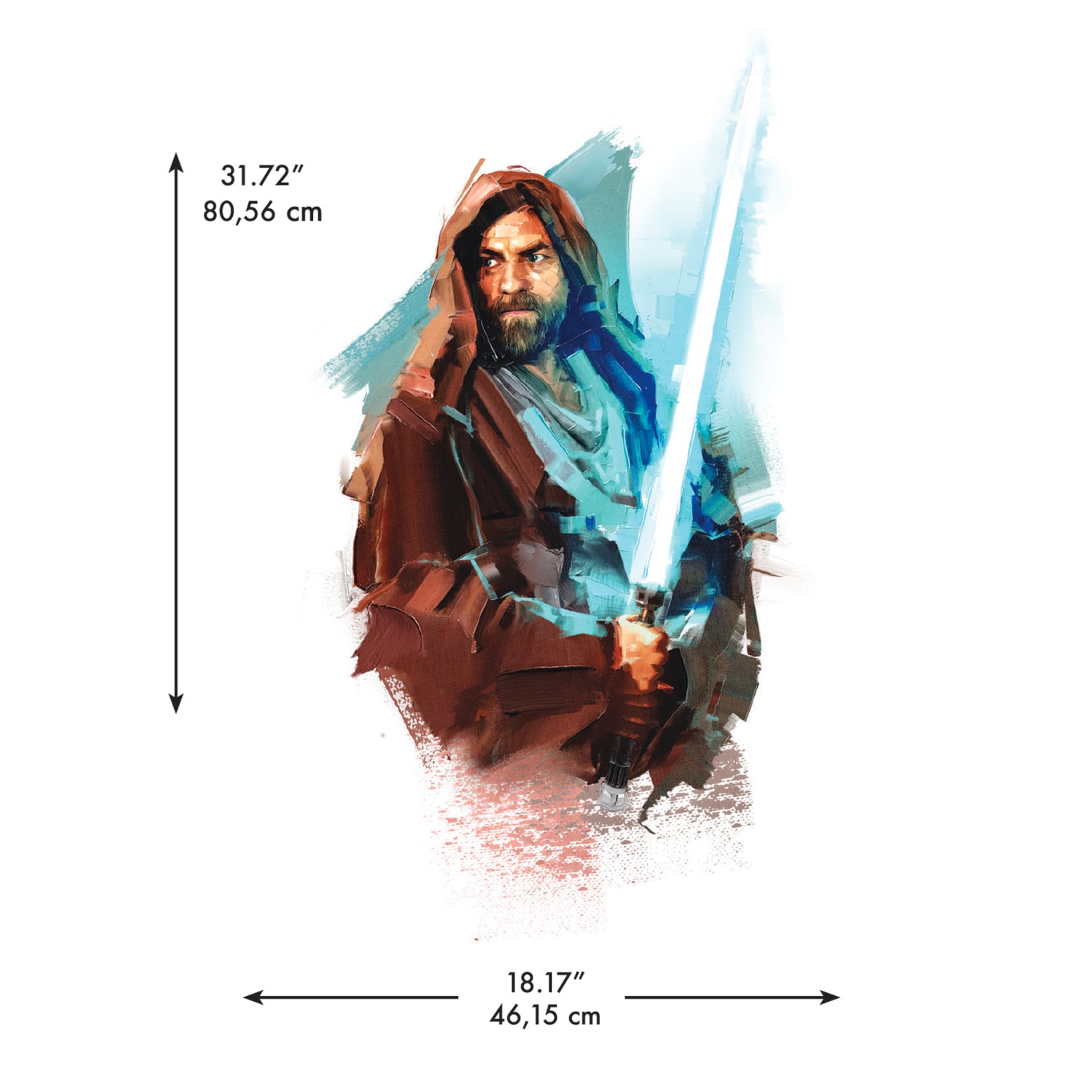 Obi Wan Kenobi Painted Peel And Stick Giant Wall Decals