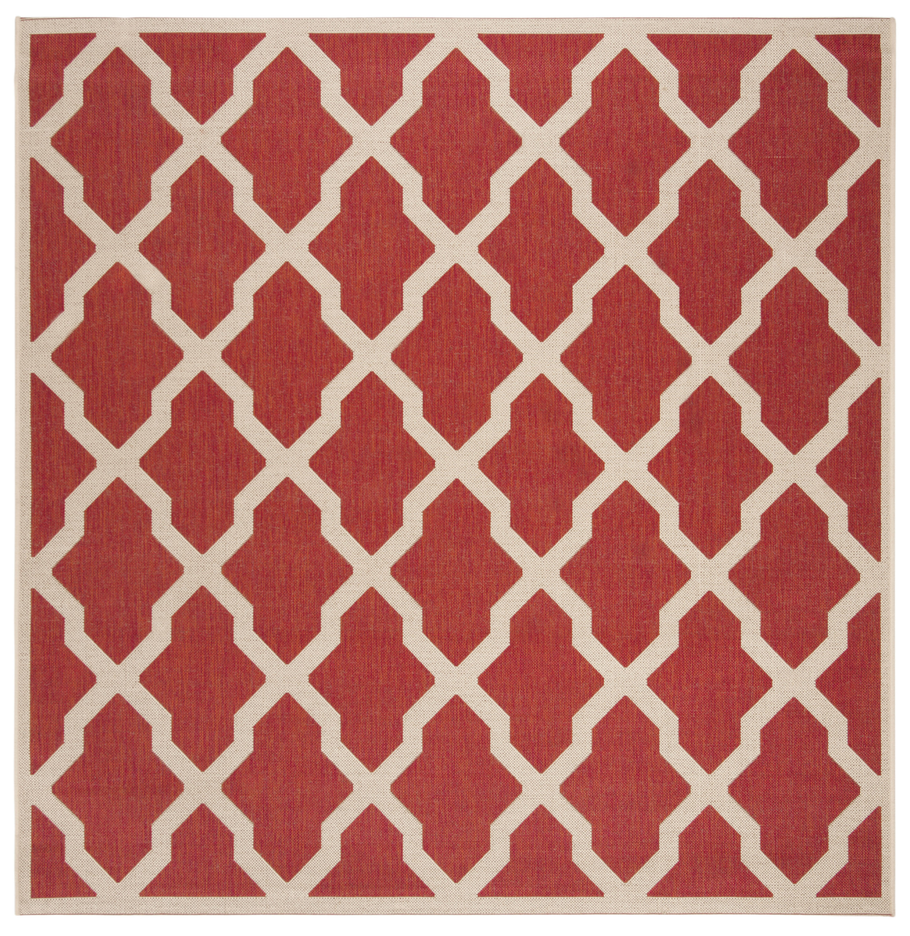 Safavieh LND122Q-6SQ Linden Adamantini 7 x 7 (ft) Loomed Polypropylene Red/Creme Square Indoor Trellis Bohemian/Eclectic Area rug