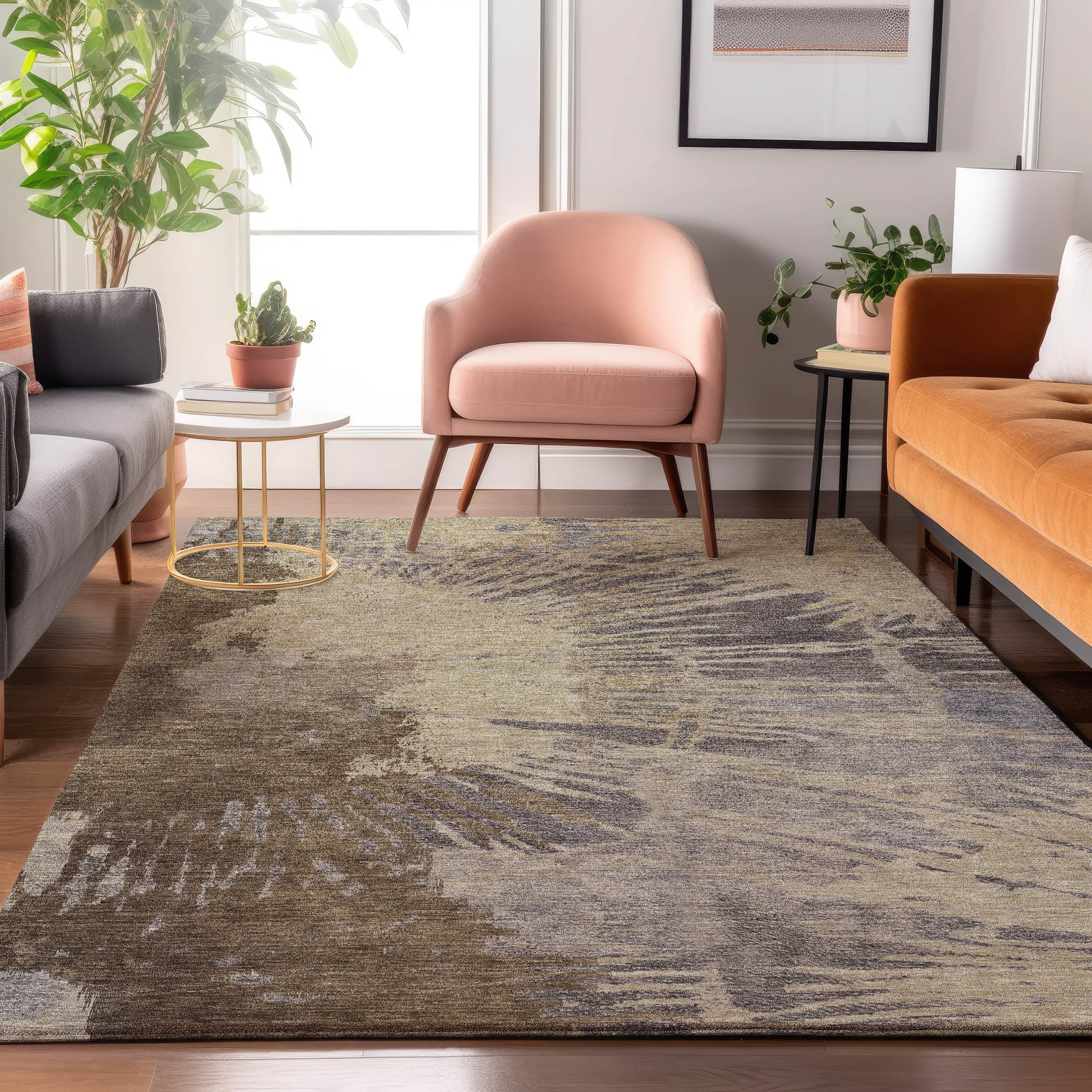 Addison Rugs AMF645BR8X10 Mayfield AMF645BR 8 x 10 (ft) Loomed Polyester Brown Rectangular Indoor Geometric Machine washable Area rug
