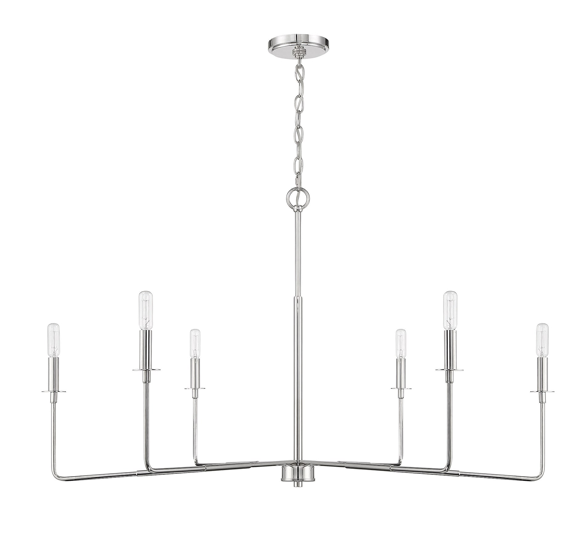 Salerno Polished Nickel 6-Light Rustic Charm Chandelier