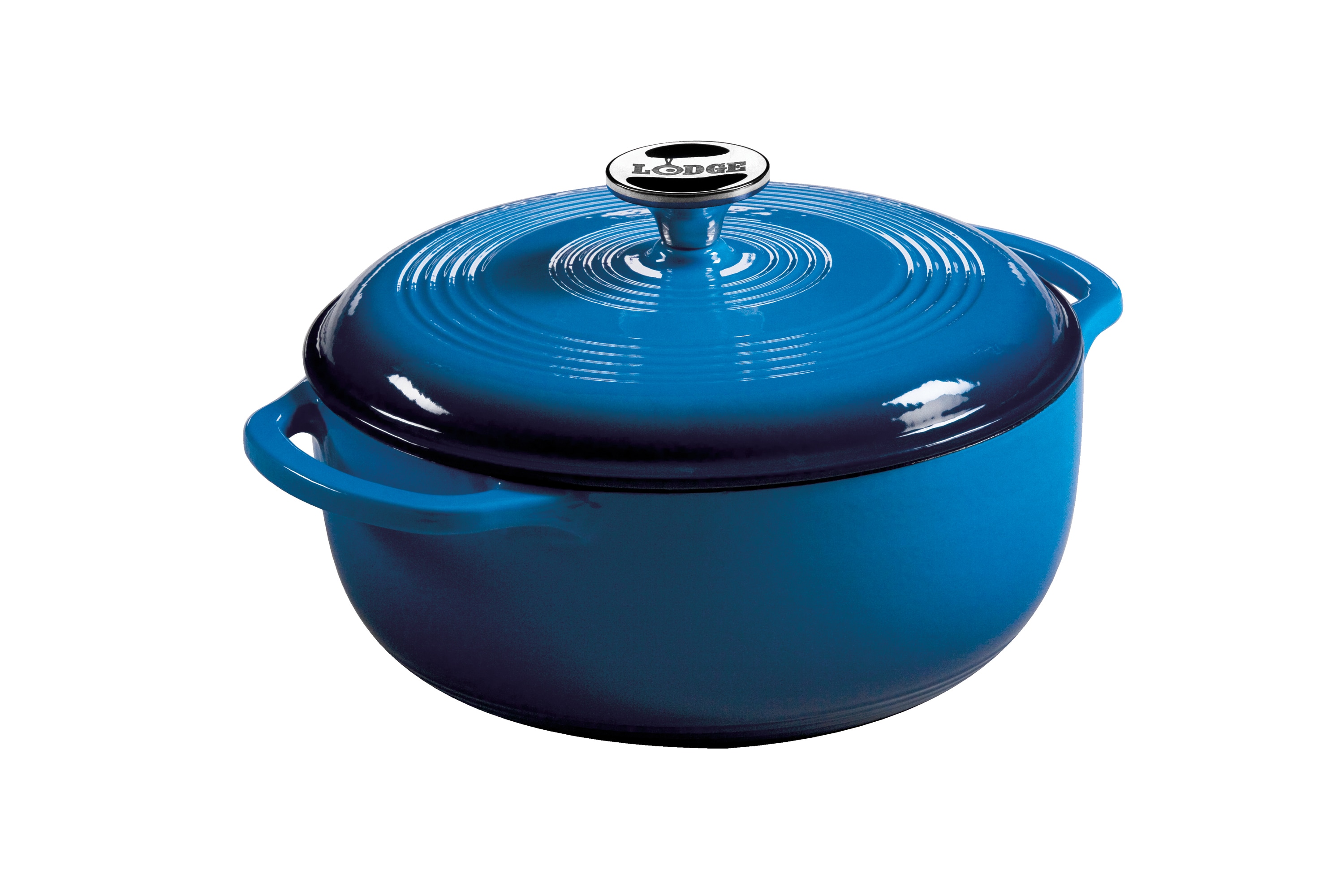 Lodge Cast Iron 4.5 Quart Enameled Cast Iron Dutch Oven in Blue - Ideal for  Slow-Roasting, Simmering, and Baking Bread in the Cooking Pots department  at