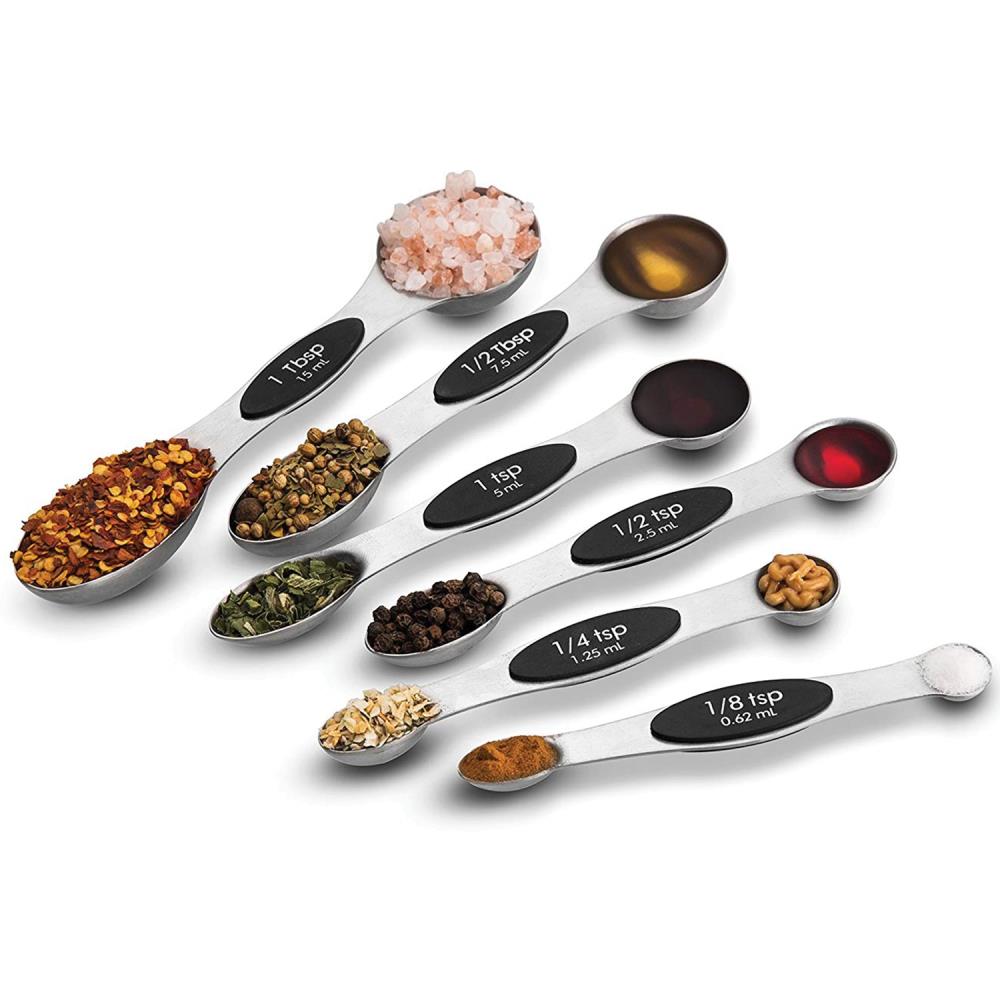 Premium Stackable Magnetic Measuring Spoon Set by Integrity Chef - Bak