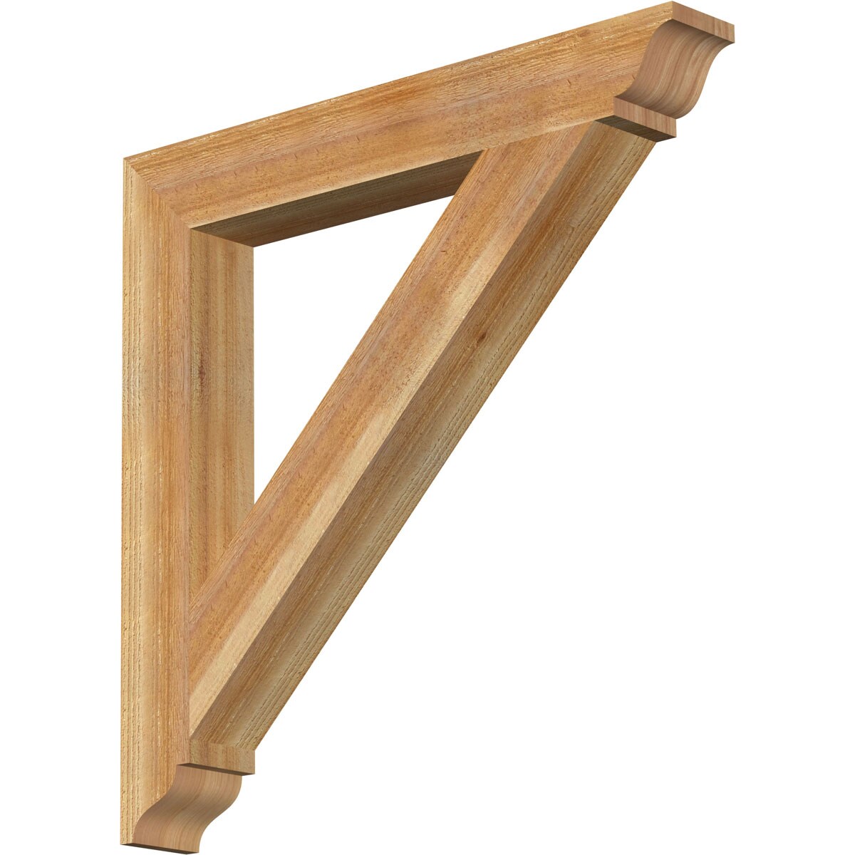 Ekena Millwork BKT04X30X30TRA01RWR Traditional traditional rough sawn 4-in x 30-in x 30-in Western red cedar Brown Wood Standard bracket