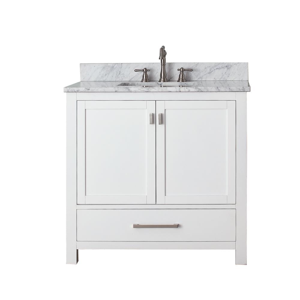 Magic Home 24 in. Freestanding Modular Bathroom Vanity Storage Solid Wood Cabinet with Sink, Adjustable 2 Tiers Shelves, White