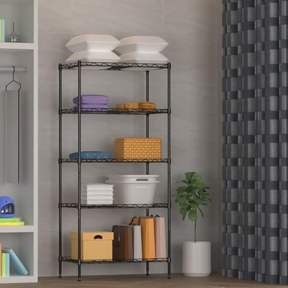 OOU Metal wire storage racks adjustable standing storage rack shelves ...
